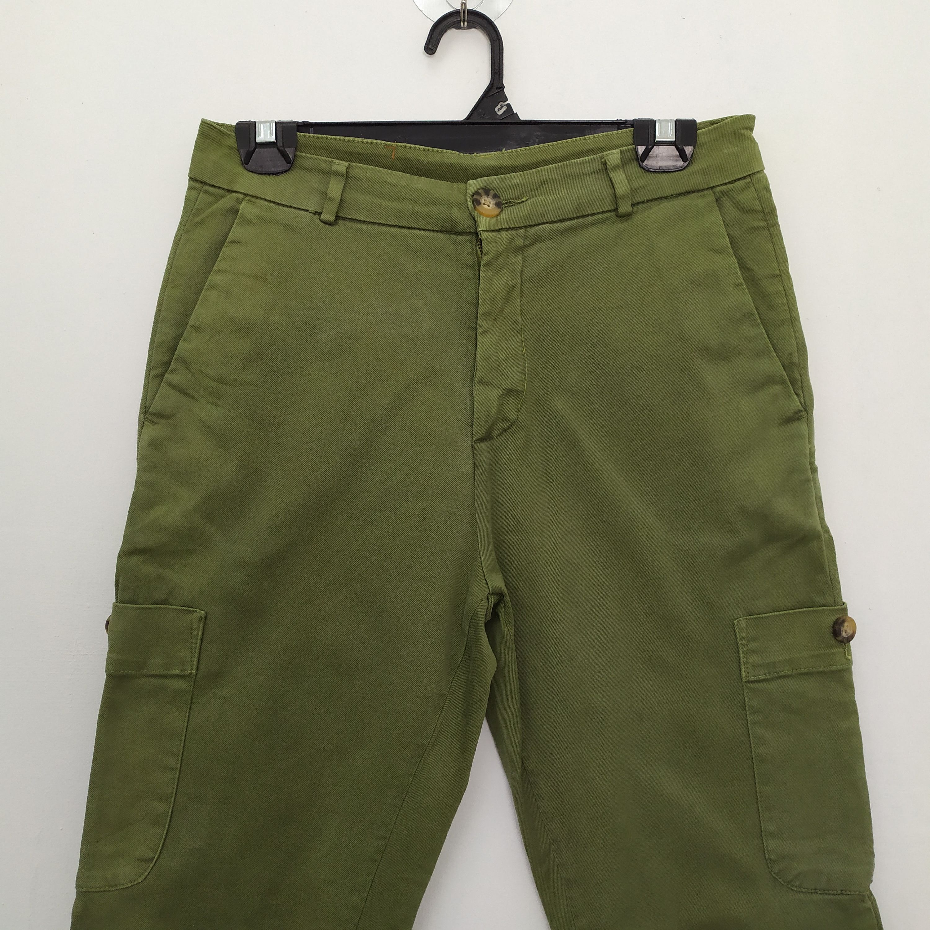 Zara ZARA STREETWEAR GREEN CARGO PANTS Size US 26 / EU 42 - 4 Thumbnail