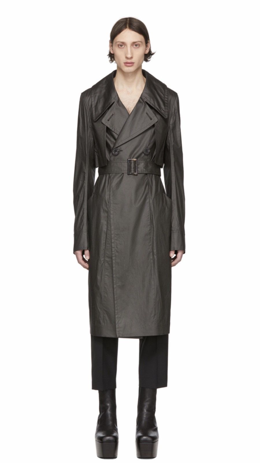 Rick Owens Trench Black | Grailed