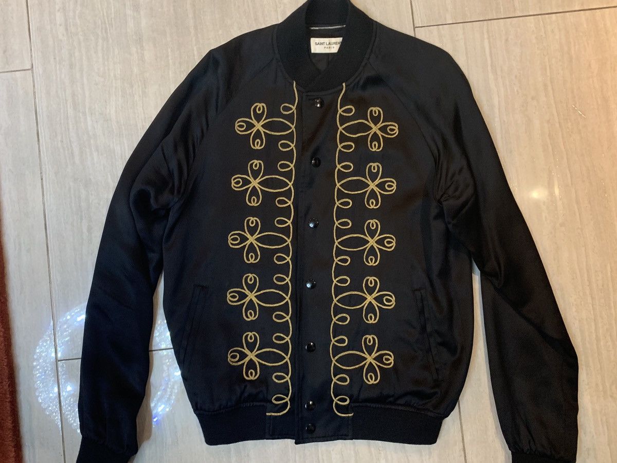 Saint Laurent Paris Saint Laurent Officer embroidered silky jacket Size US M / EU 48-50 / 2 - 1 Thumbnail