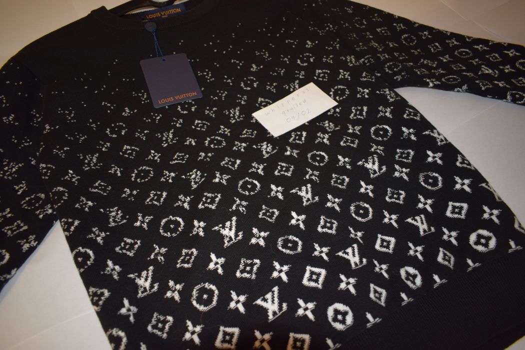 Louis Vuitton 2021 Monogram Jacquard Gradient Pullover - Black