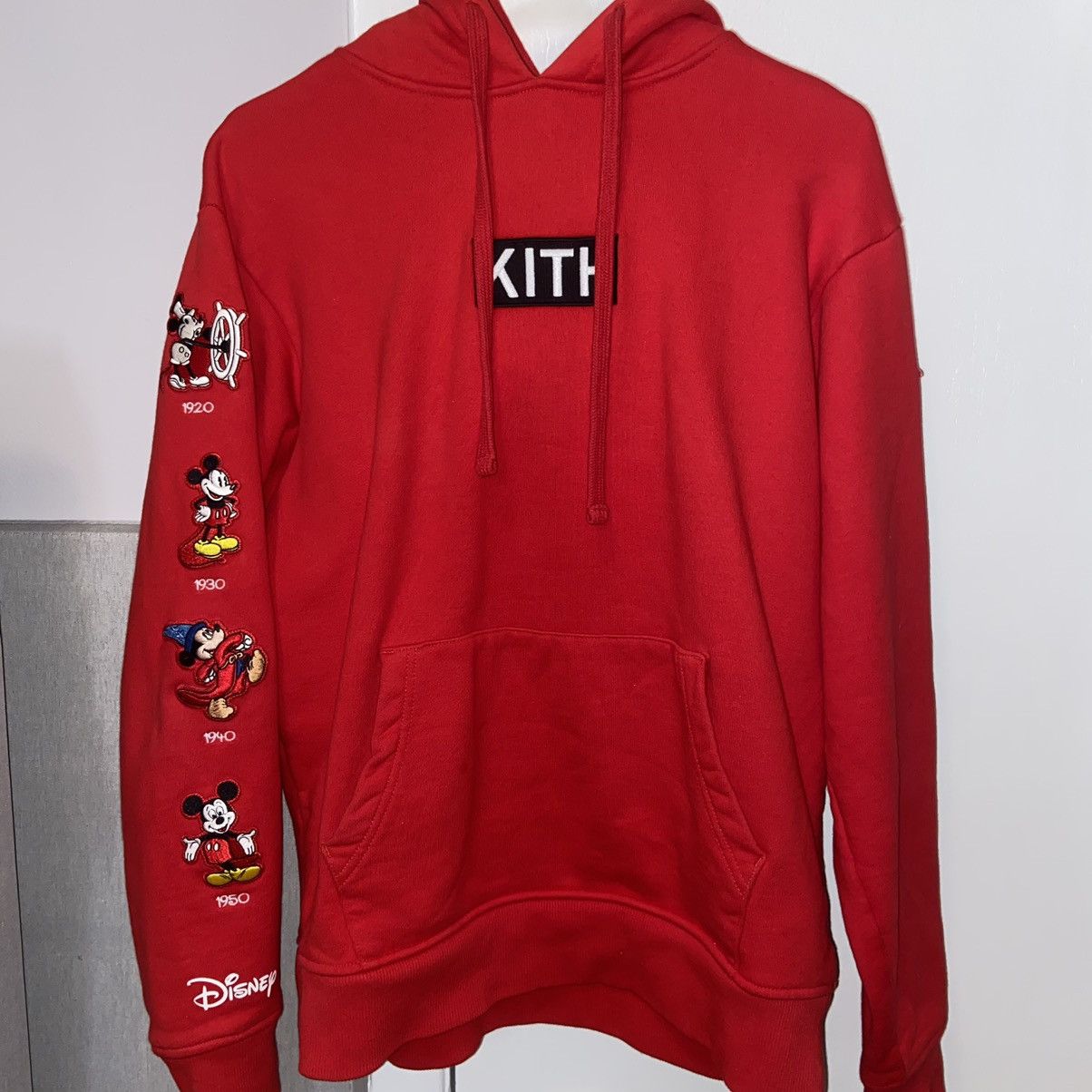 Disney × Kith Kith x Disney Mickey Sleeve Patches Hoodie | Grailed