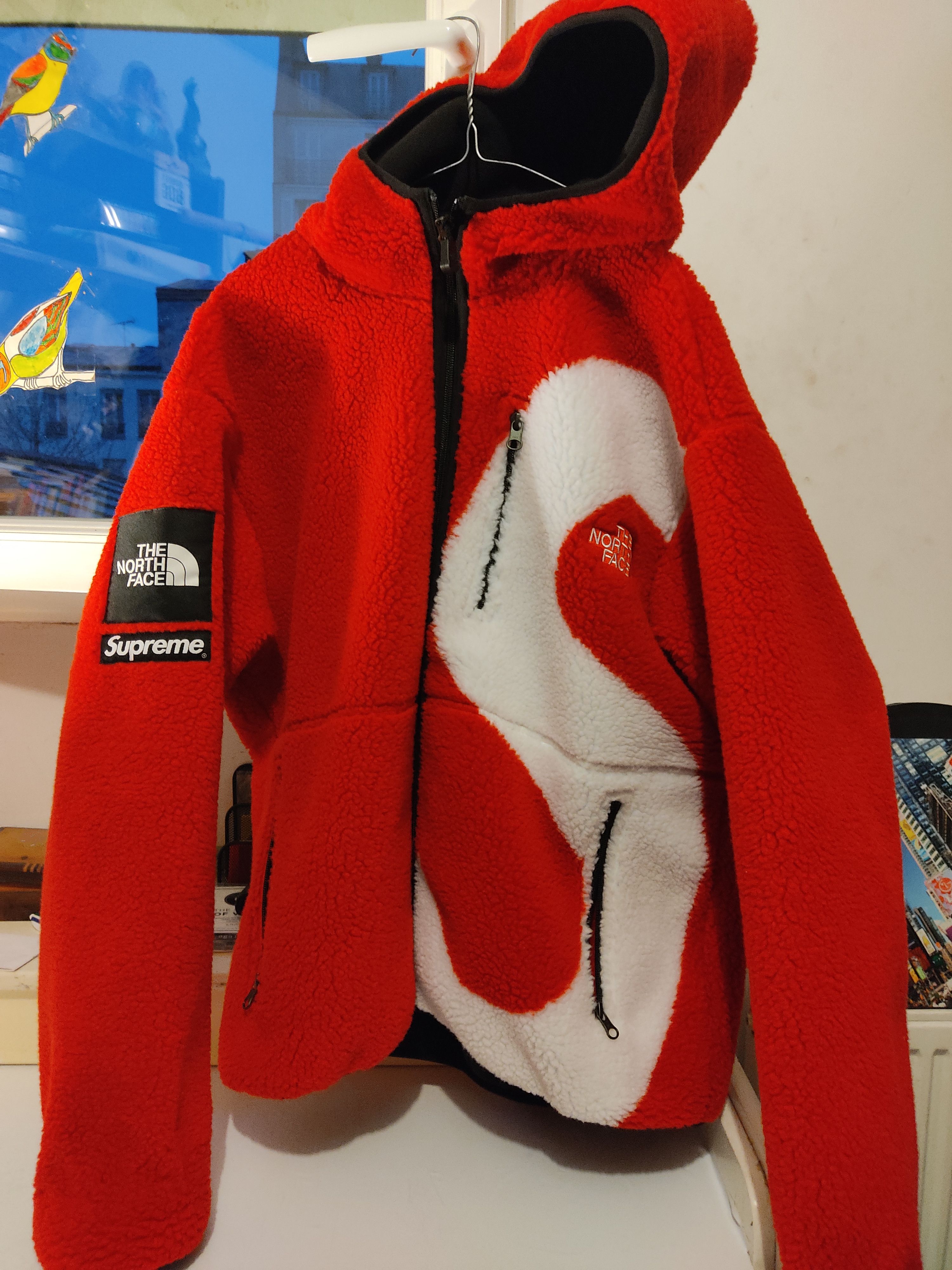 Supreme north face fleece jacket red XLXLサイズ状態