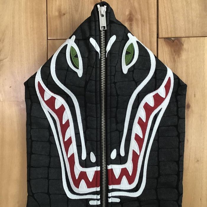 Bape BAPE LACOSTE L VE CROCODILE FULL ZIP HOODIE Gray 2 Grailed