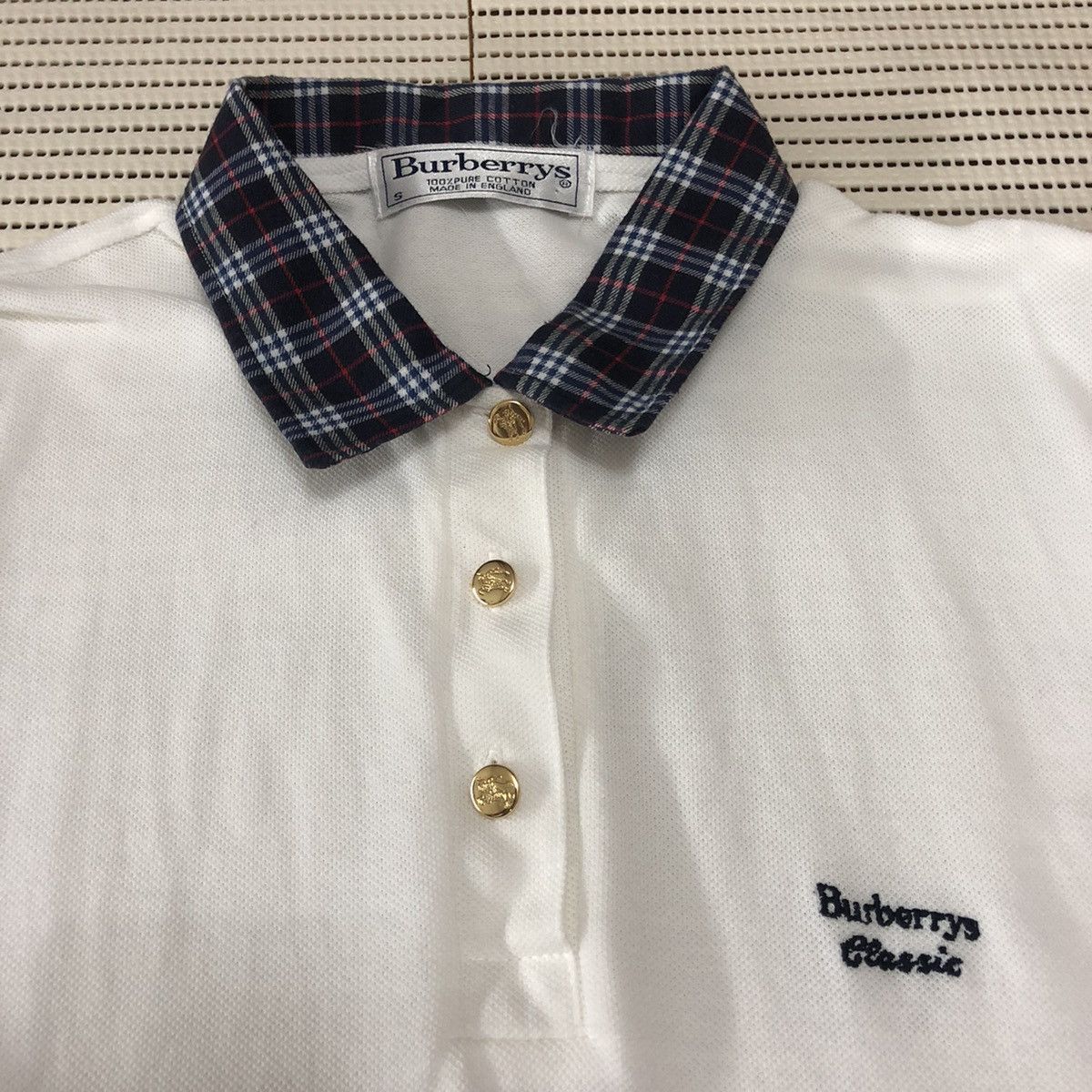 Vintage Burberry London Collar Polo with Novacheck Design