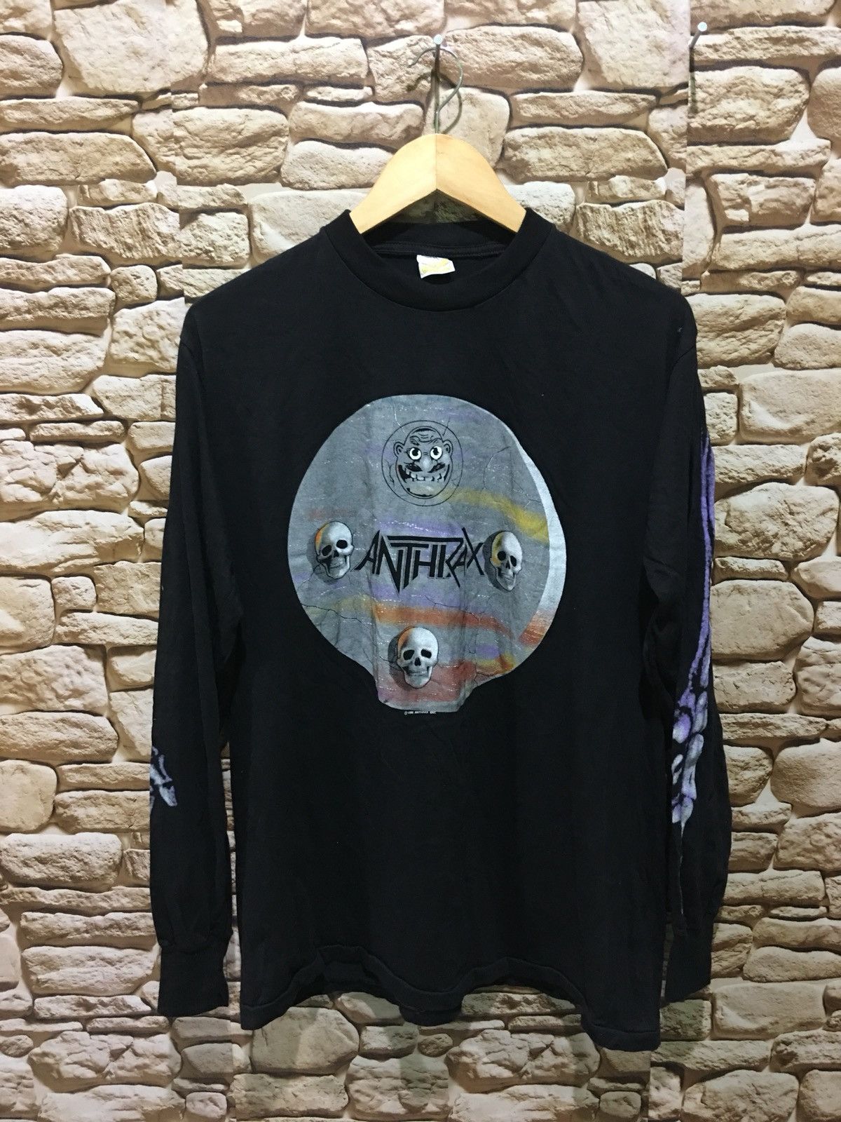 Band Tees × Vintage ANTHRAX Vintage Long Sleeve Metal Band Shirt Size US L / EU 52-54 / 3 - 1 Thumbnail