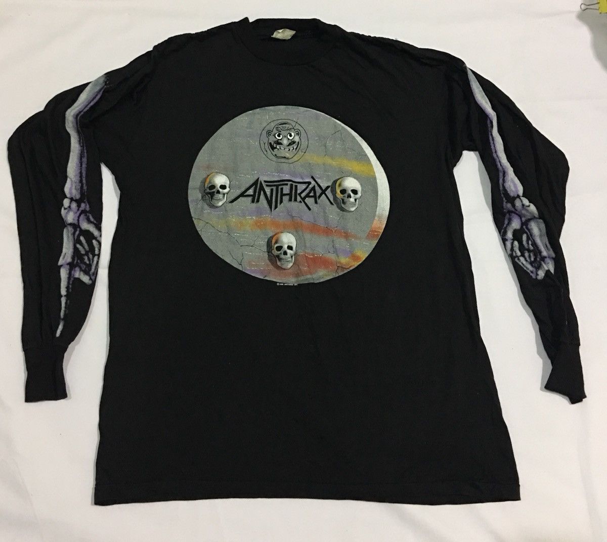 Band Tees × Vintage ANTHRAX Vintage Long Sleeve Metal Band Shirt Size US L / EU 52-54 / 3 - 8 Thumbnail