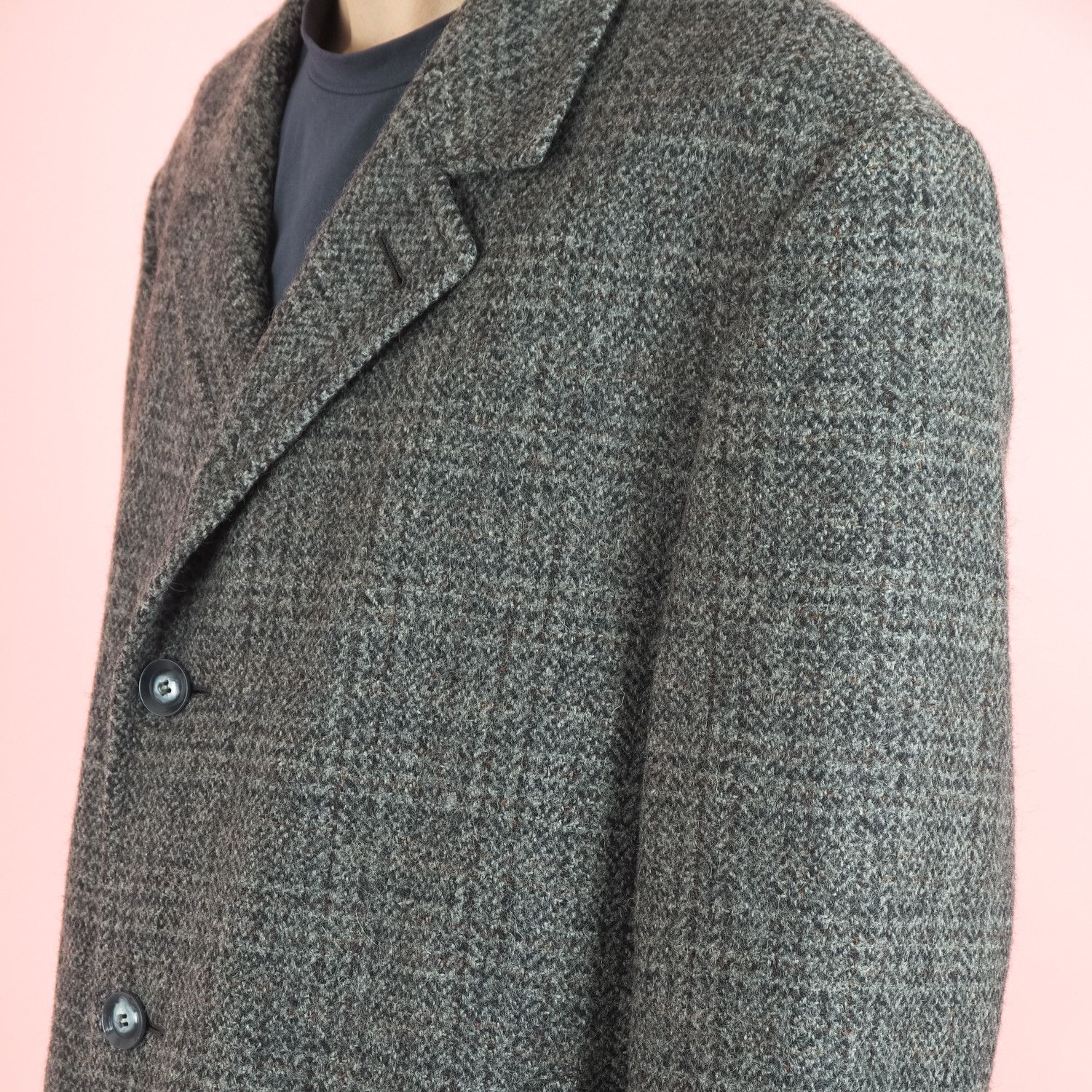 Vintage Vintage Gray wool plaid peacoat Size US XL / EU 56 / 4 - 7 Thumbnail