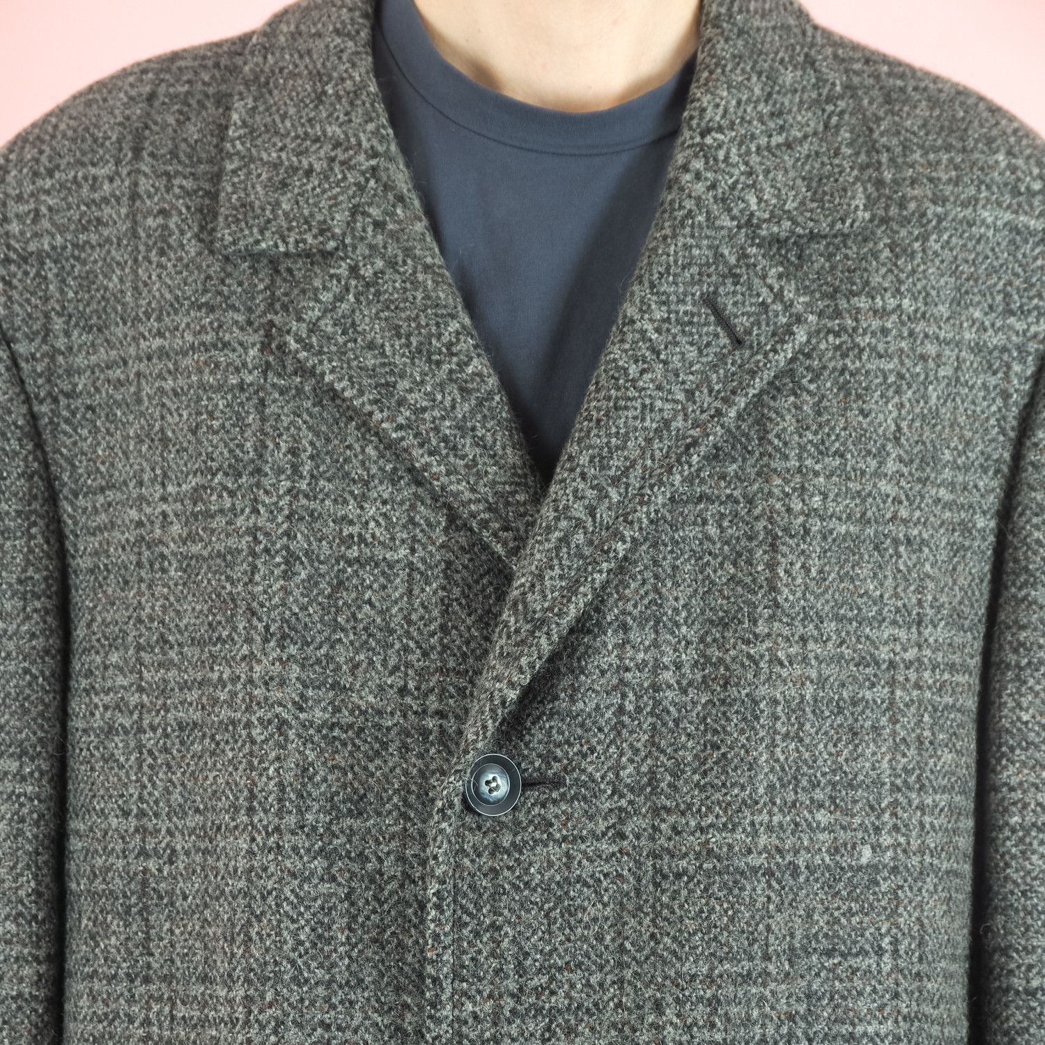 Vintage Vintage Gray wool plaid peacoat Size US XL / EU 56 / 4 - 8 Thumbnail