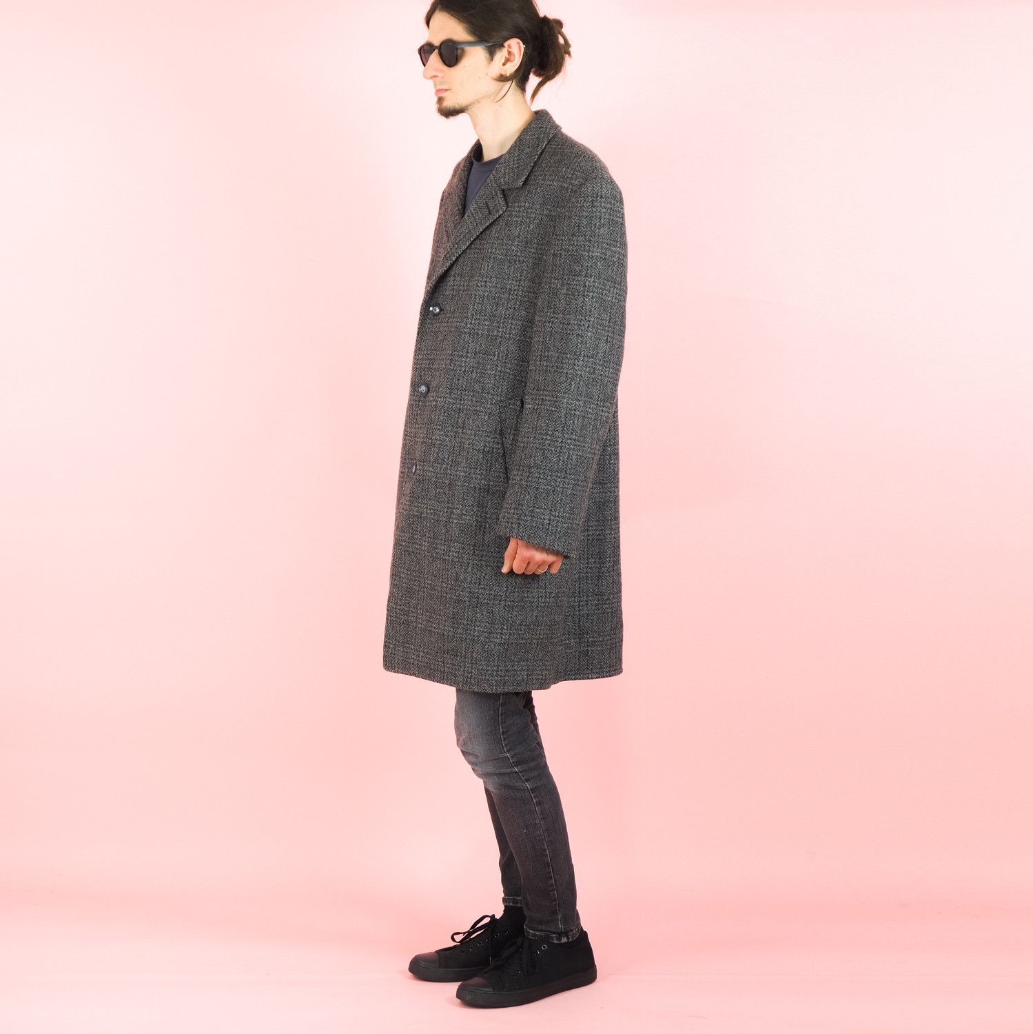 Vintage Vintage Gray wool plaid peacoat Size US XL / EU 56 / 4 - 2 Thumbnail