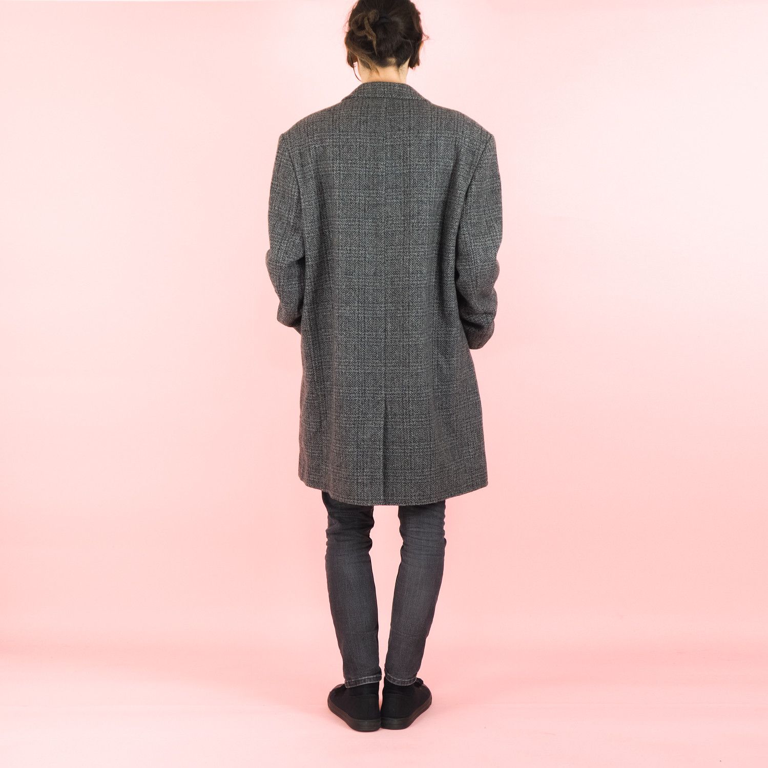 Vintage Vintage Gray wool plaid peacoat Size US XL / EU 56 / 4 - 3 Thumbnail