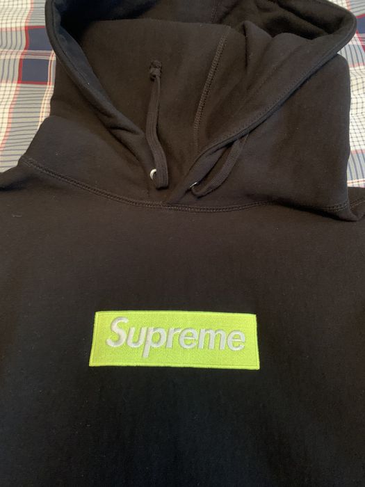 Supreme box logo store hoodie lime green