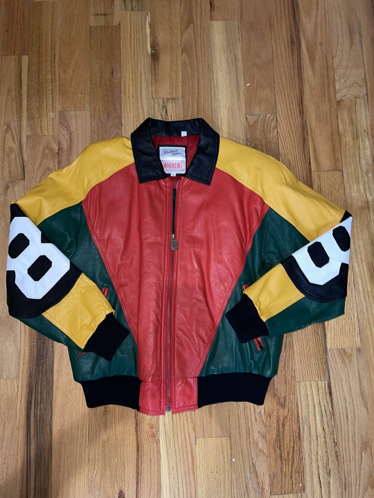 Vintage 90s Michael Hoban Leather Jacket Wheremi 8ball