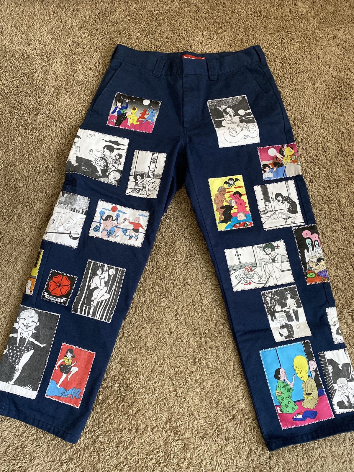Supreme Supreme x Toshio Saeki patched work pants | Grailed