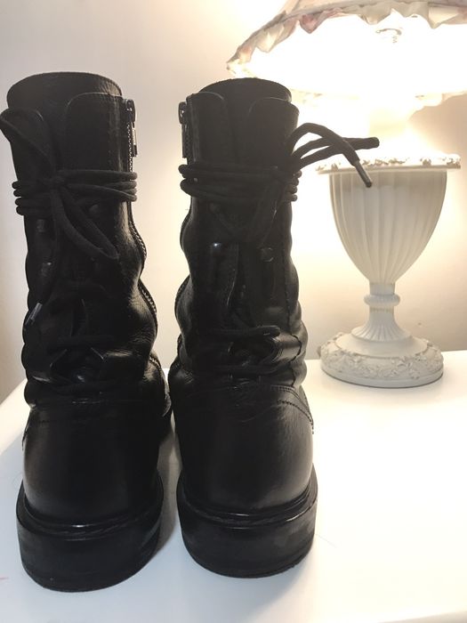 Ann Demeulemeester Vitello Backlace Boot | Grailed