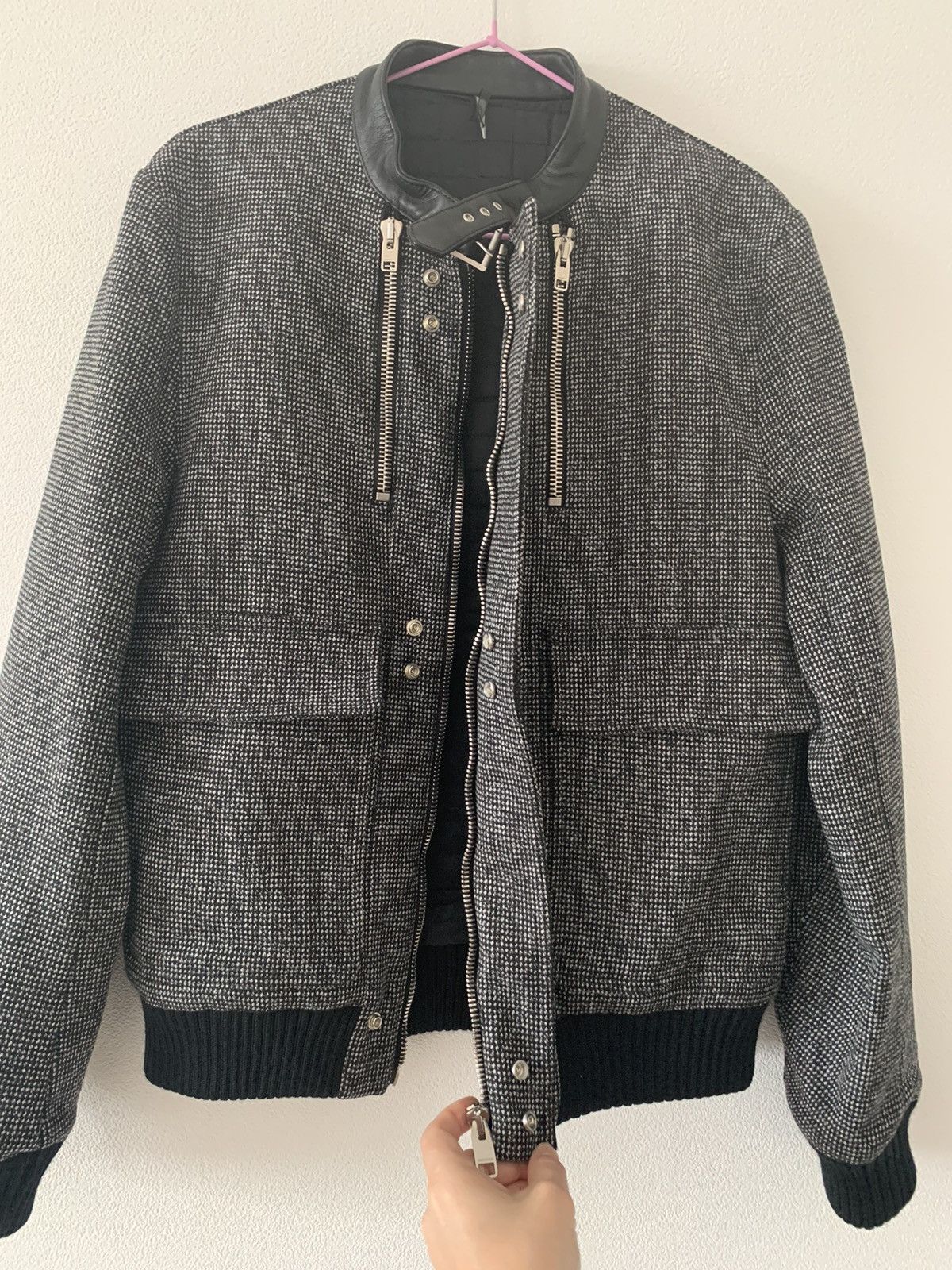 Dior × Hedi Slimane 07AW "Navigate" Wool and Leather bomber jacket Size US S / EU 44-46 / 1 - 10 Thumbnail