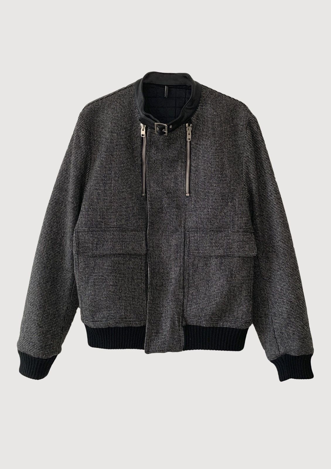 Dior × Hedi Slimane 07AW "Navigate" Wool and Leather bomber jacket Size US S / EU 44-46 / 1 - 1 Thumbnail