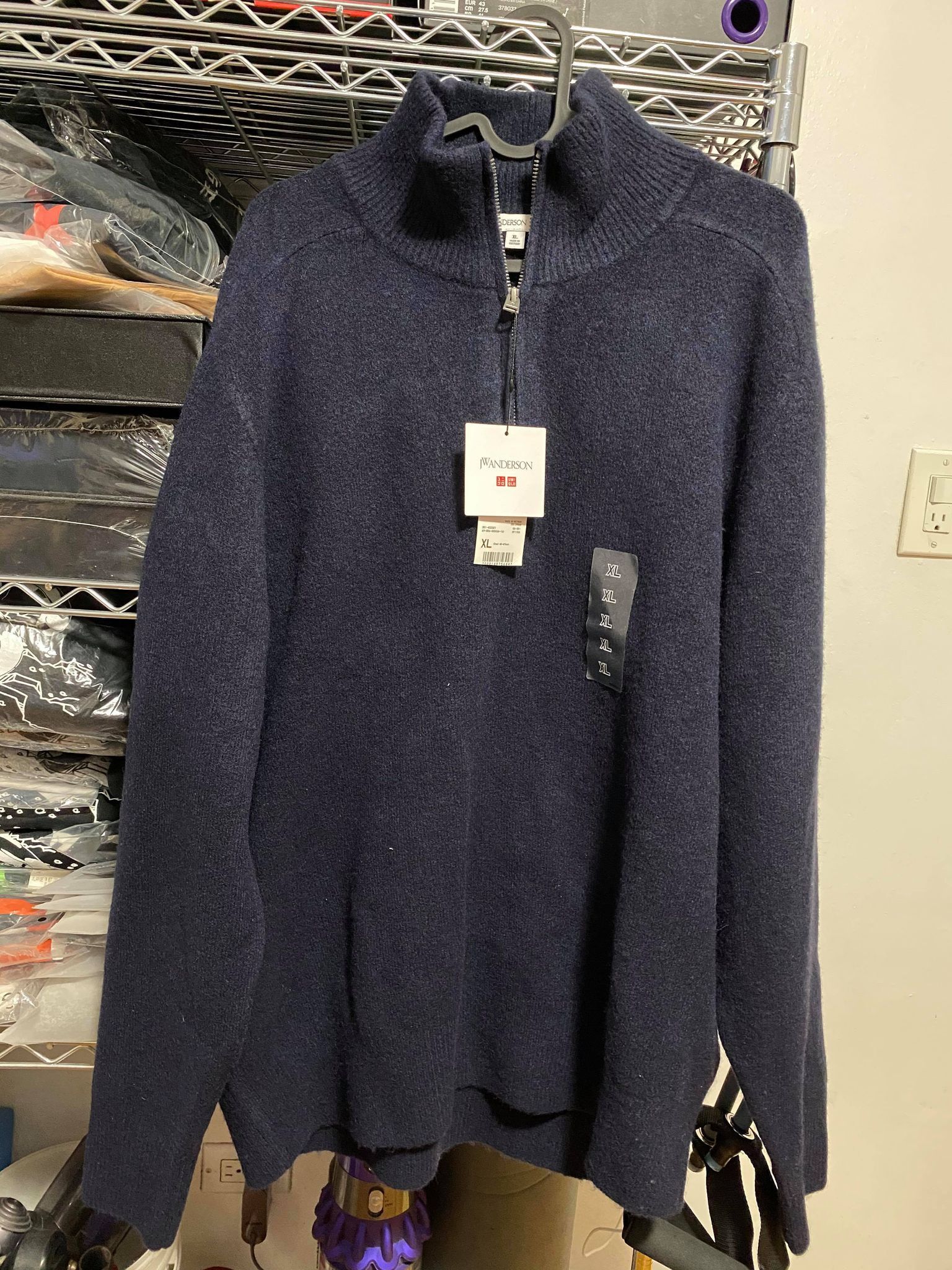 MEN SOUFFLE YARN HALF-ZIP LONG-SLEEVE SWEATER (JW ANDERSON)