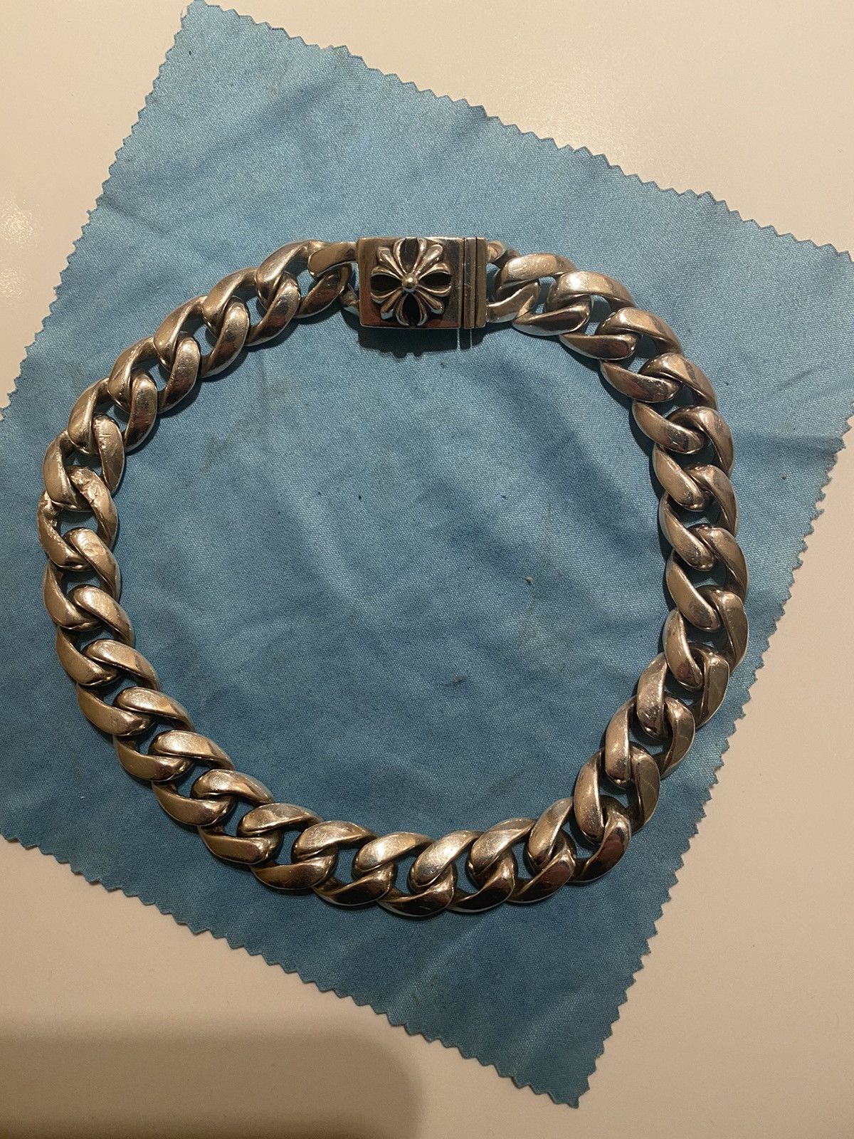 Vintage Chrome hearts Cuban link Cross Bracelet | Grailed