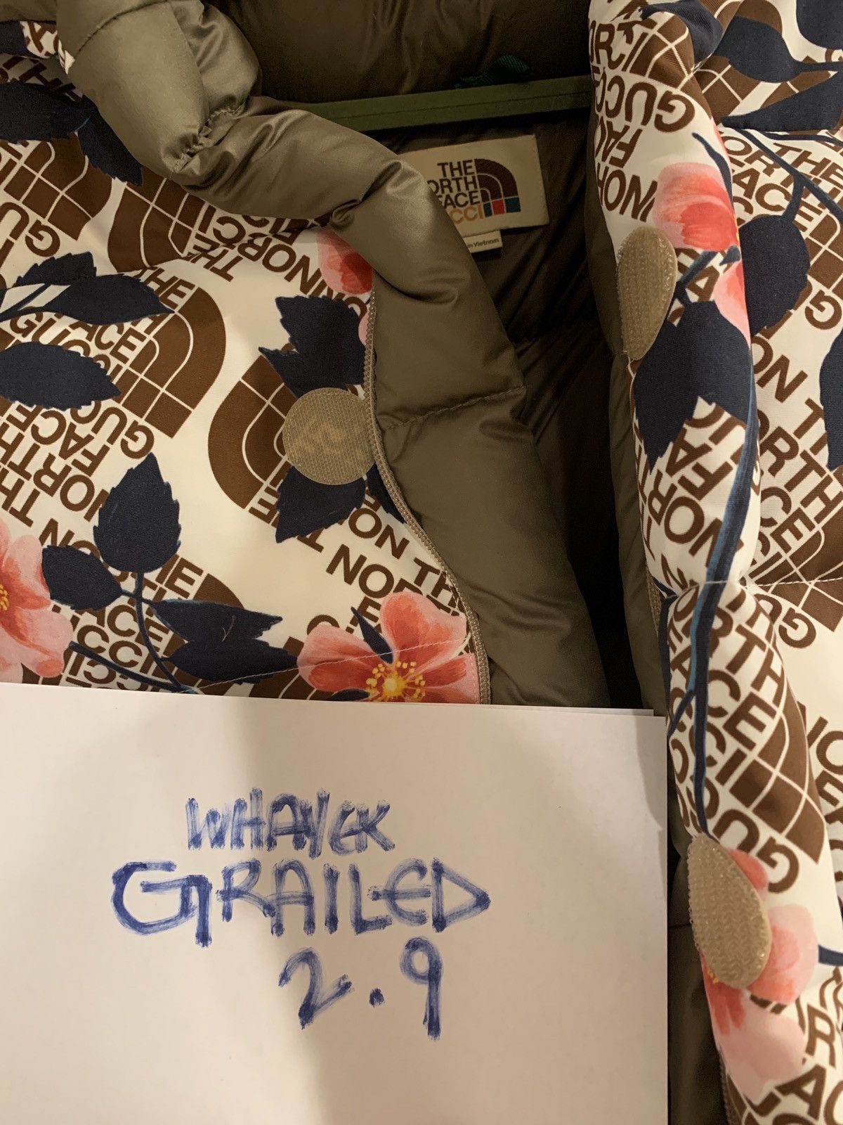 Gucci × The North Face Ivory Floral Down Jacket Size US L / EU 52-54 / 3 - 4 Thumbnail
