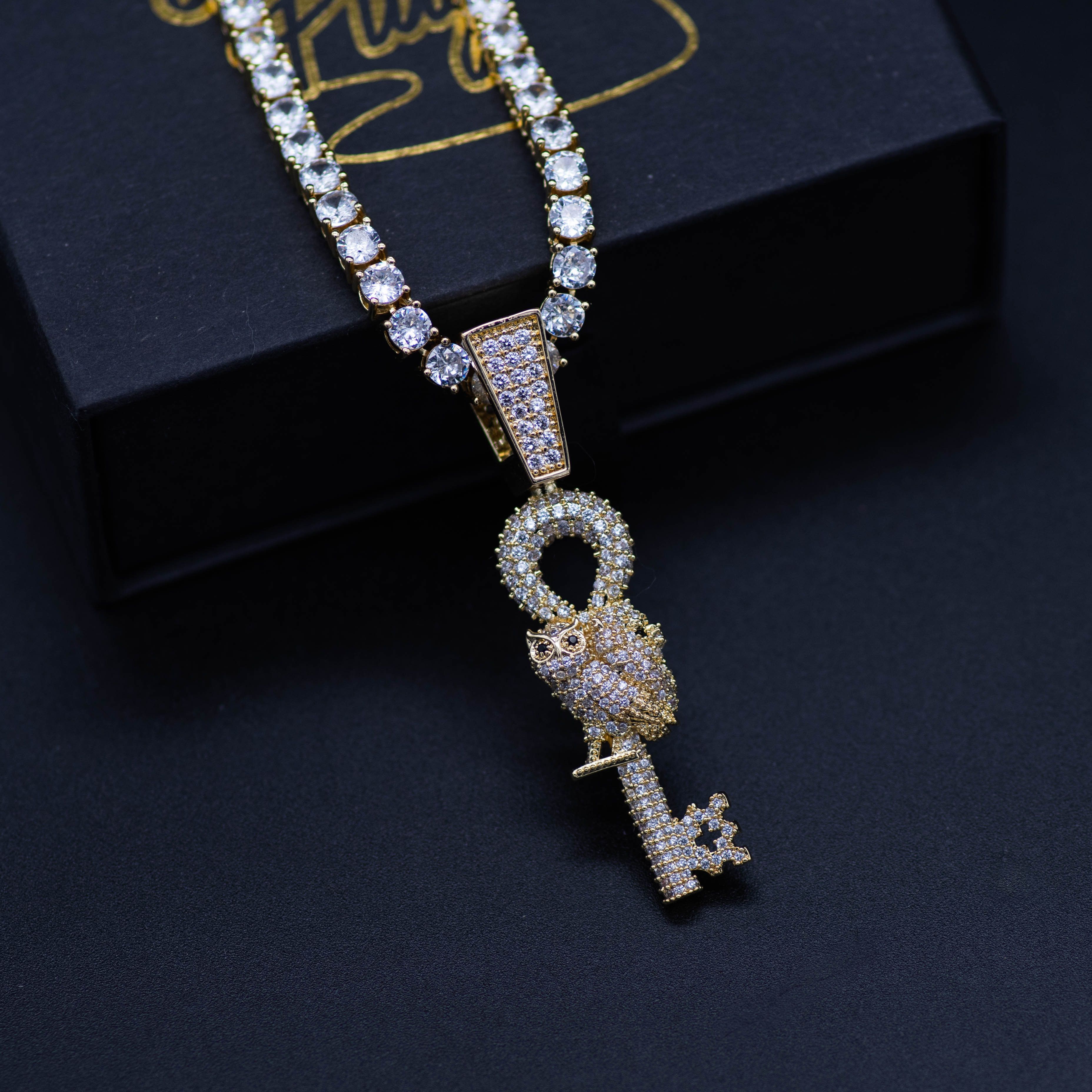 Other 18k Major Key Lion Owl OVO Necklace Yellow Gold Diamond Size ONE SIZE - 1 Thumbnail