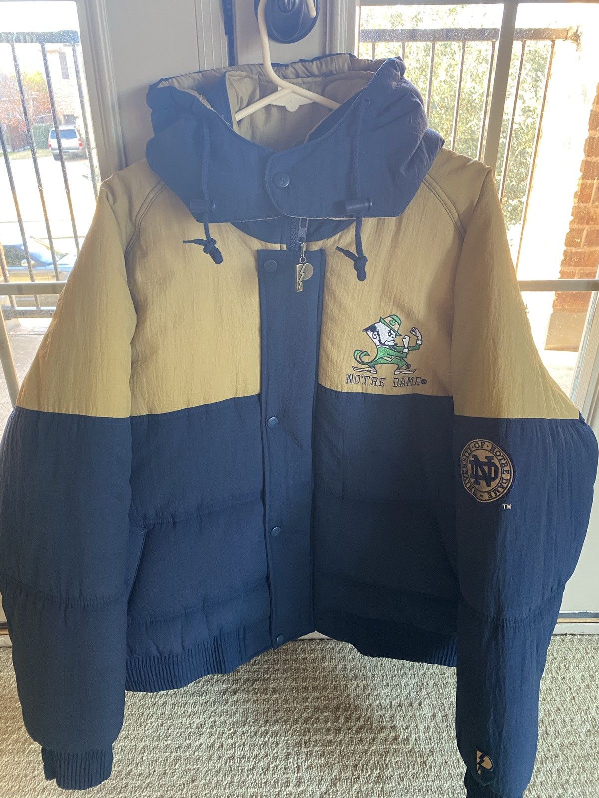 Pro Player × Vintage 90s Vintage Notre Dame Pro Player Puffer Size US XL / EU 56 / 4 - 1 Thumbnail