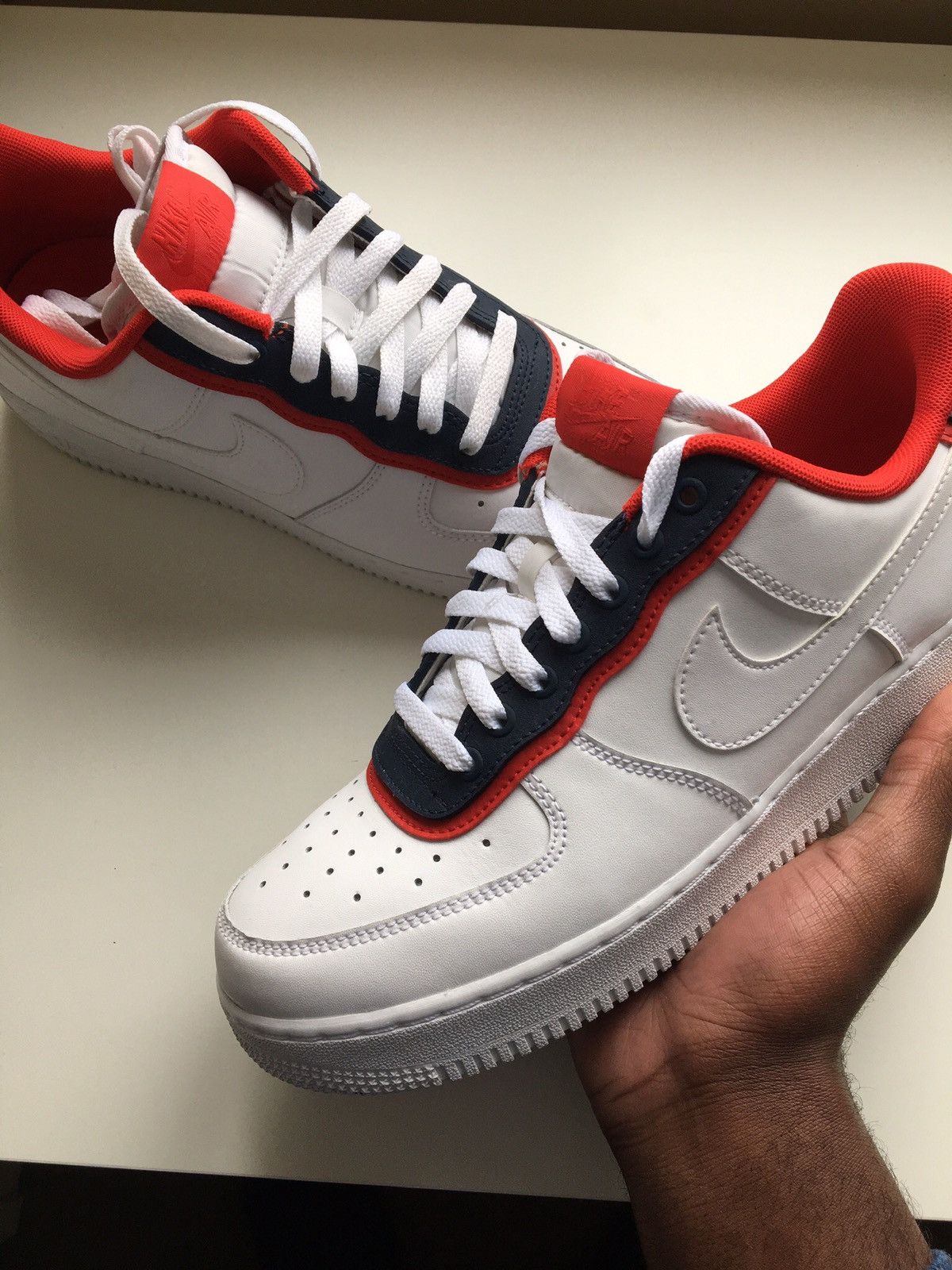 Air force 1 low double layer white obsidian red online