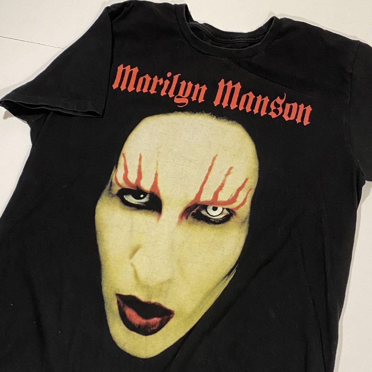 Band Tees × Vintage 00’s Marilyn Manson Portrait Tee Shirt Size US L / EU 52-54 / 3 - 1 Thumbnail