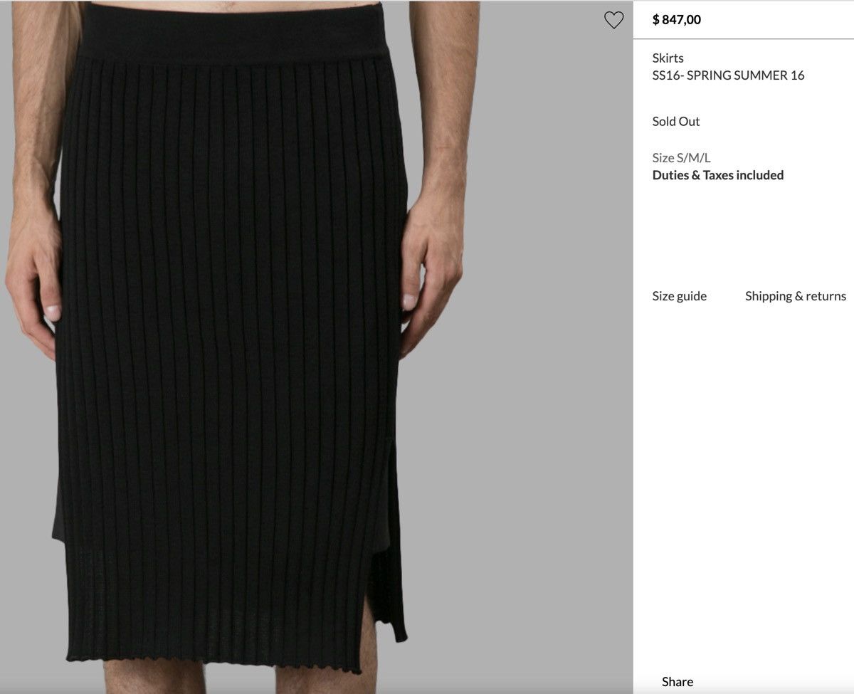 Givenchy Men’s ribbed cotton skirt Size US 31 - 7 Thumbnail