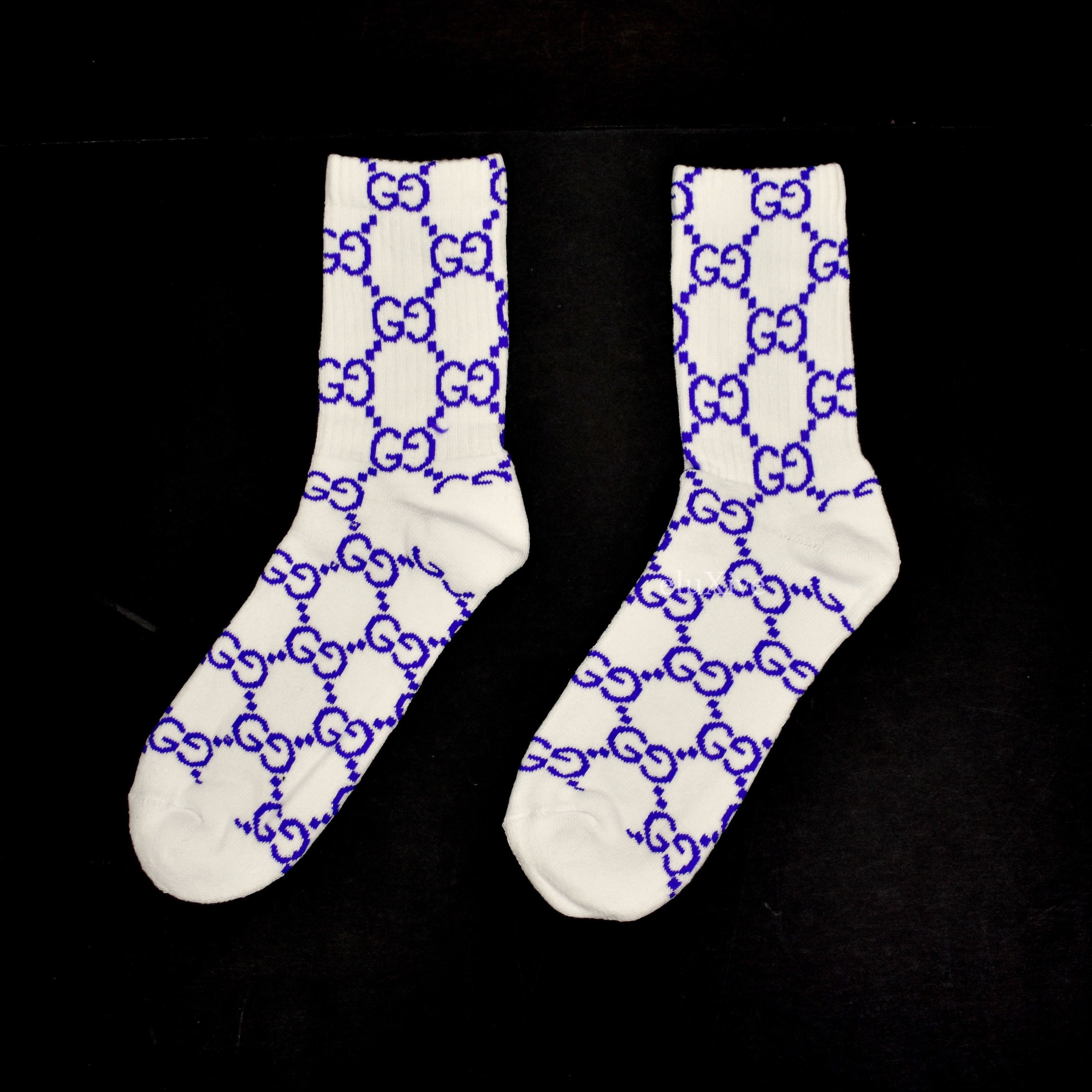 Imran Potato - Yellow/Purple 'LV' Logo Knit Socks – eluXive