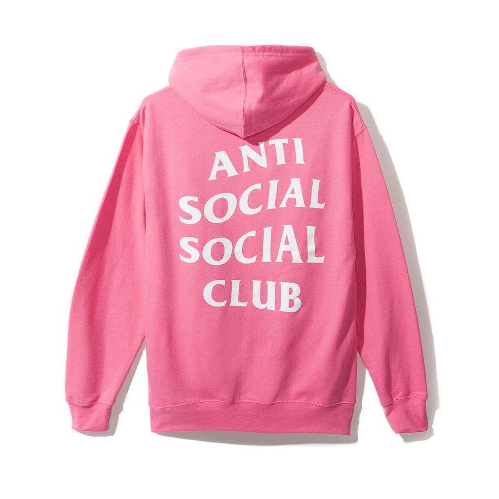 Anti Social Social Club DS ASSC White No Drama Logo Dramatic Pink Hoodie in hand Grailed