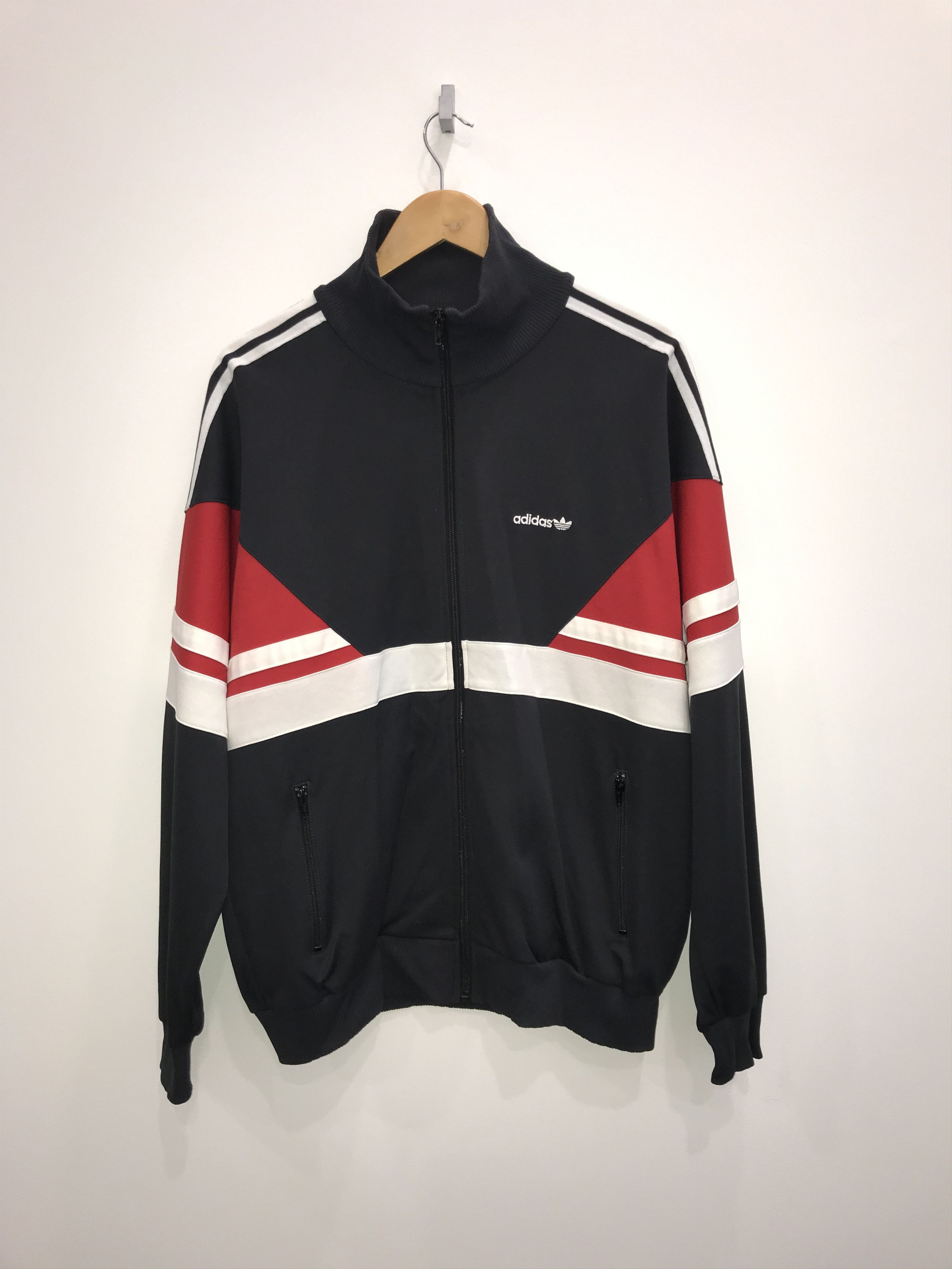 Adidas europa black and red track top hotsell