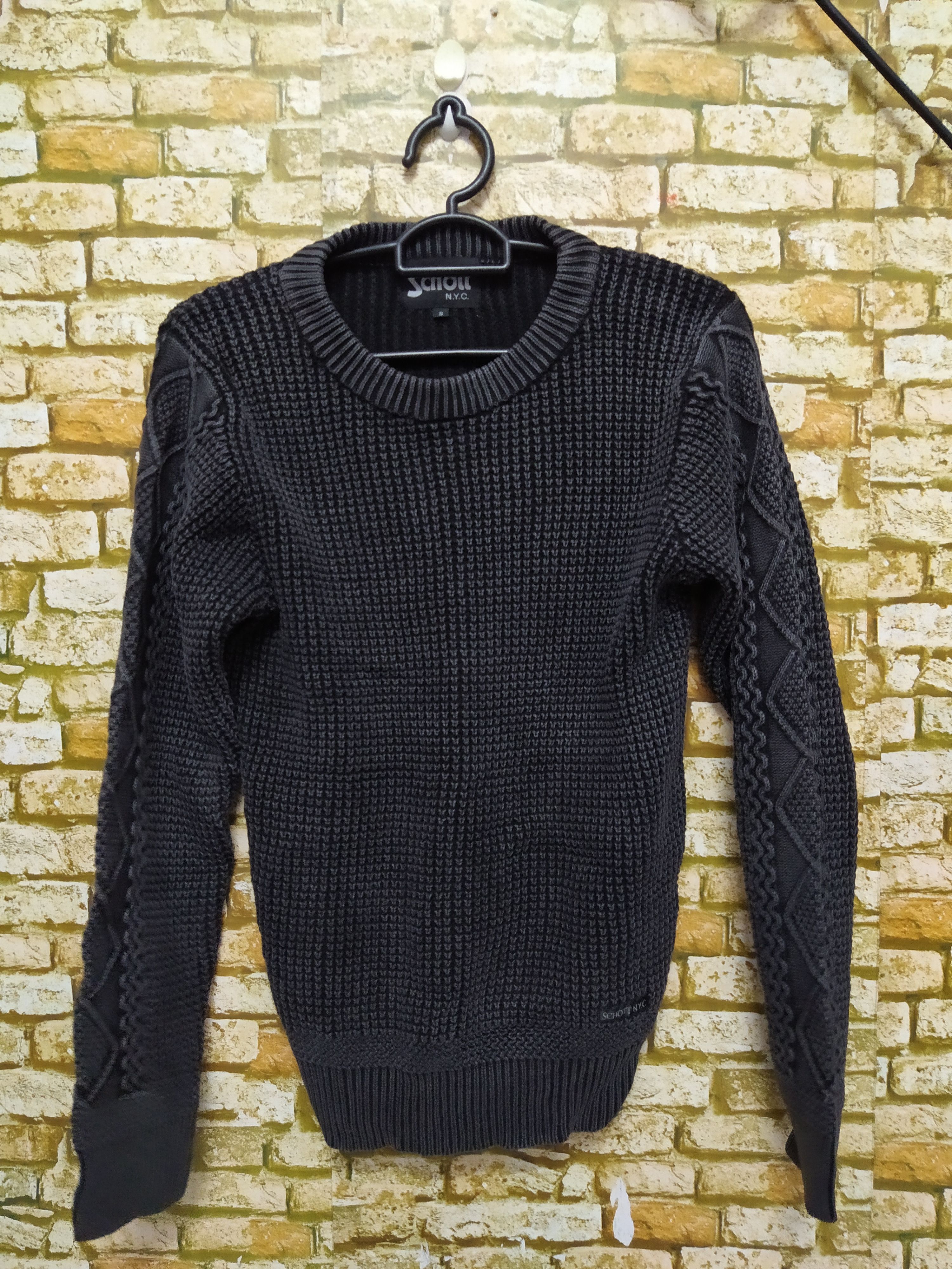 Schott SCHOTT NYC CABLE KNITWEAR (B854) Size US S / EU 44-46 / 1 - 1 Thumbnail