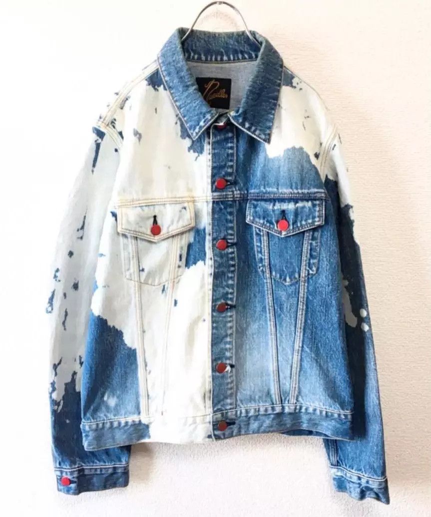 Needles Bleached denim trucker jacket | Grailed