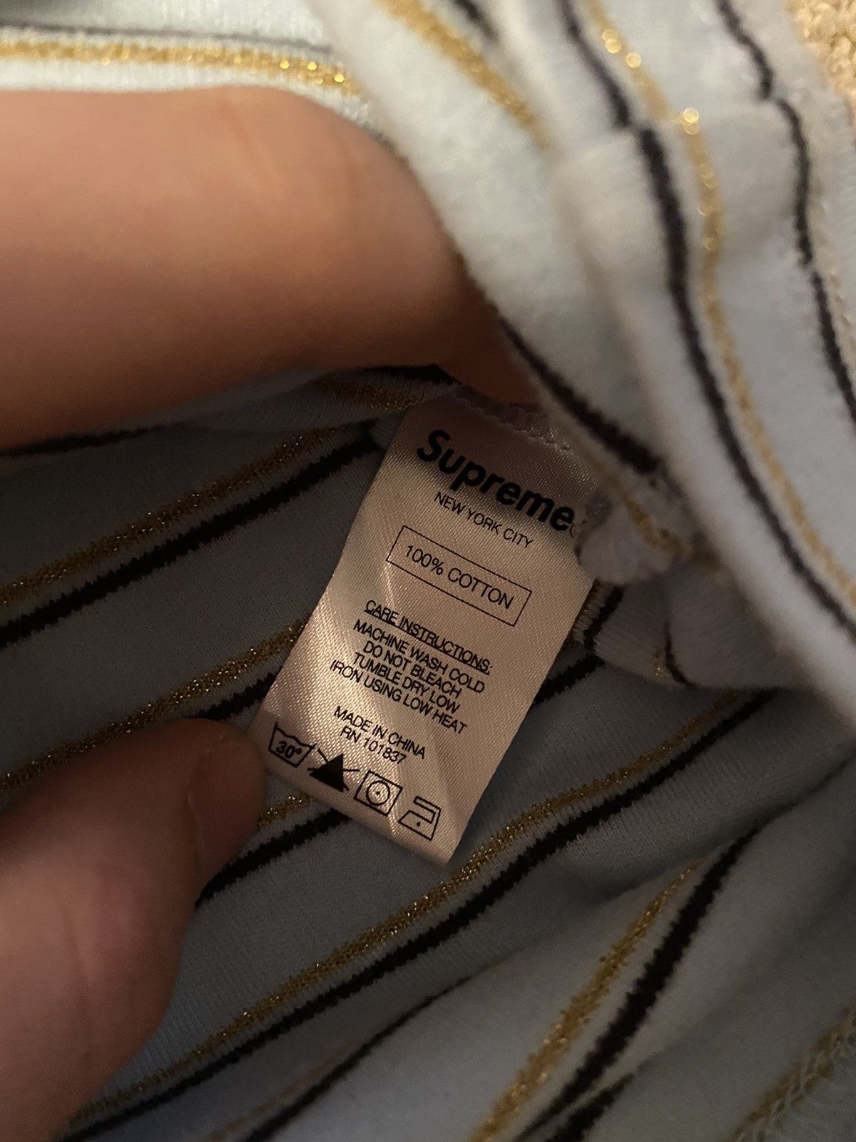 Supreme Blue Gold Striped Supreme Turtle Neck Size US M / EU 48-50 / 2 - 4 Thumbnail