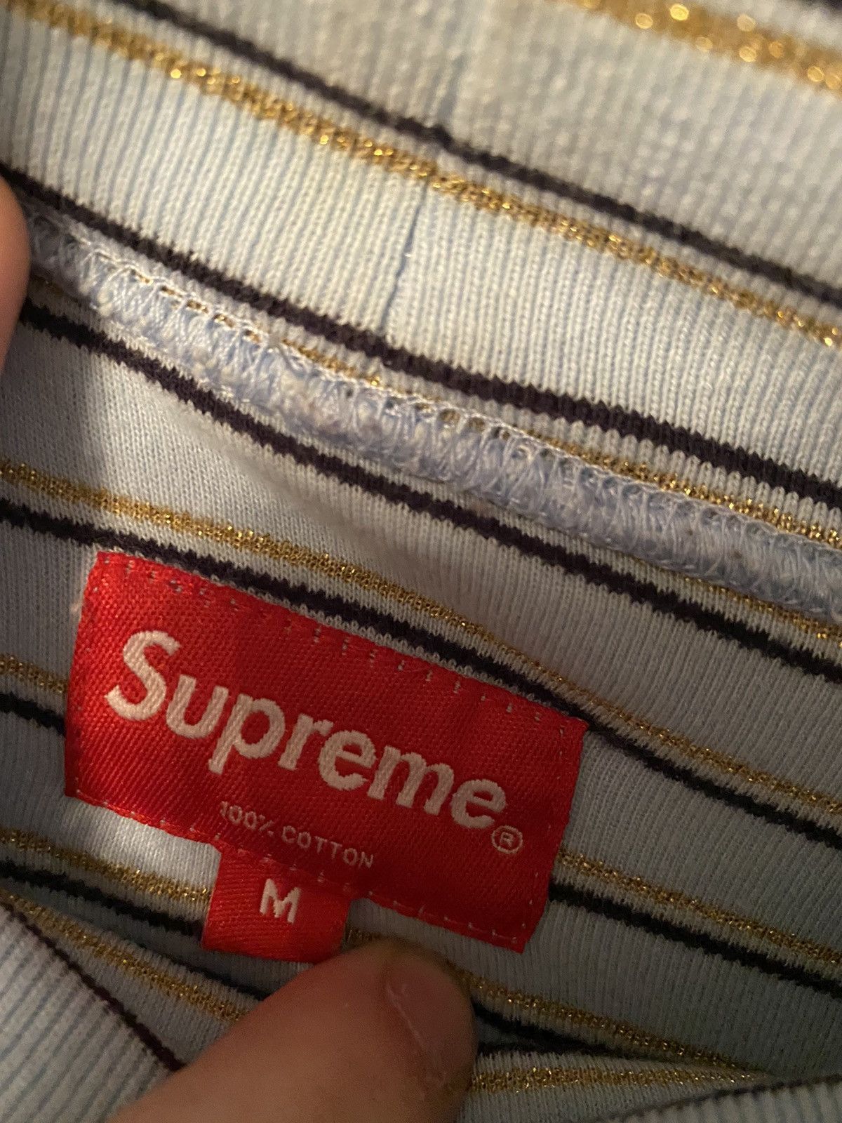 Supreme Blue Gold Striped Supreme Turtle Neck Size US M / EU 48-50 / 2 - 3 Thumbnail