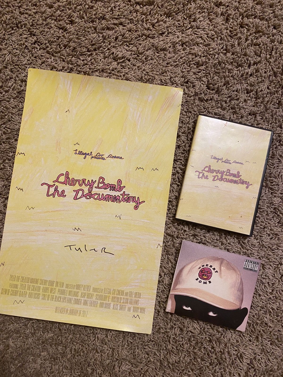 Odd Future Cherry Bomb Documentary Signed Poster + DVD + Cherry Bomb CD