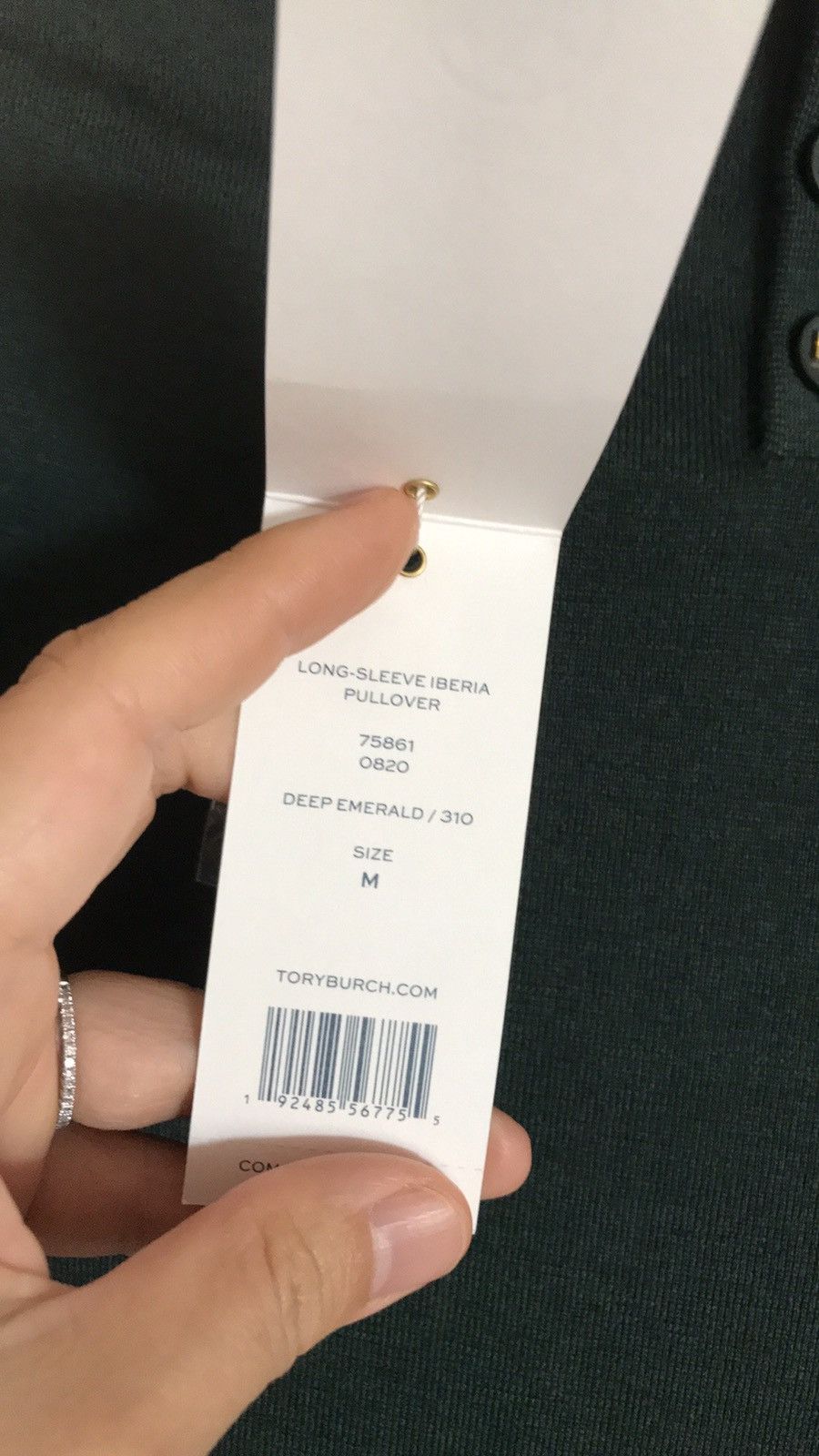 5×3 Tory Burch Iberia Cashmere Gold Button Sweater M