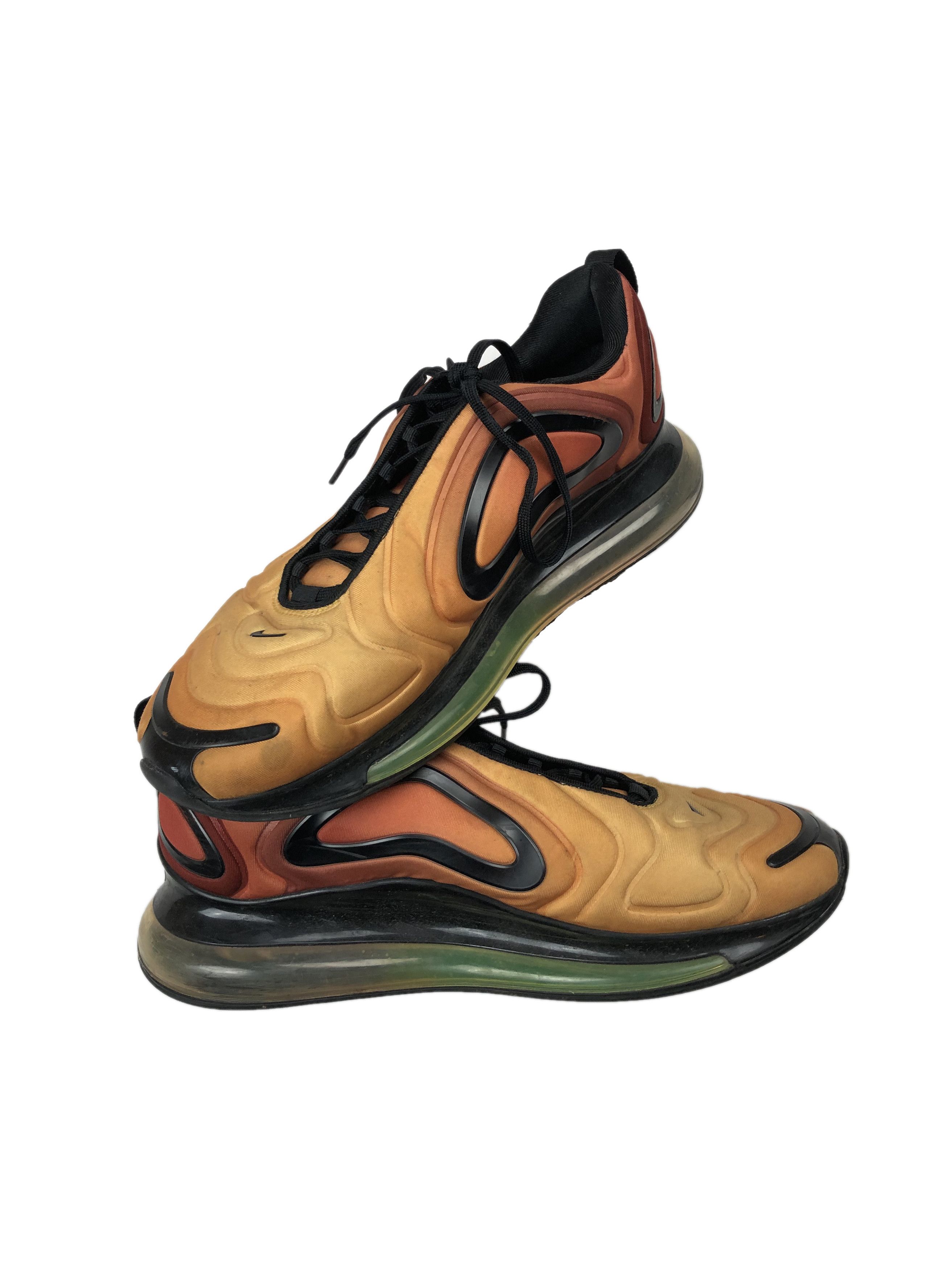 Nike Air Max 720 Sunrise Shoes Swoosh Logo Orange Black Gas