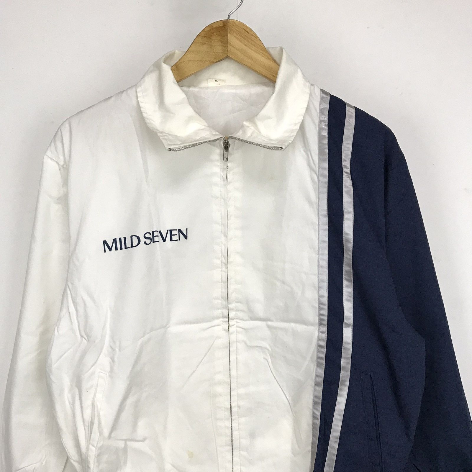 Vintage Vintage Deadstock Mild Seven Sweater Jacket Blue Stripe Size US M / EU 48-50 / 2 - 3 Thumbnail