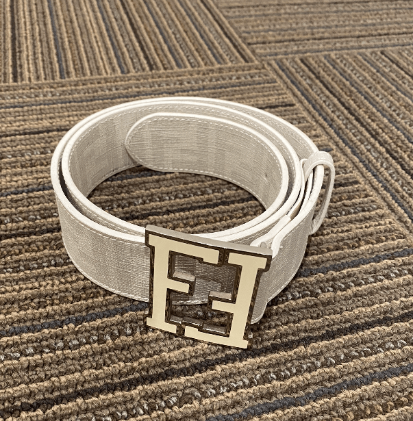 Fendi zucca store belt white