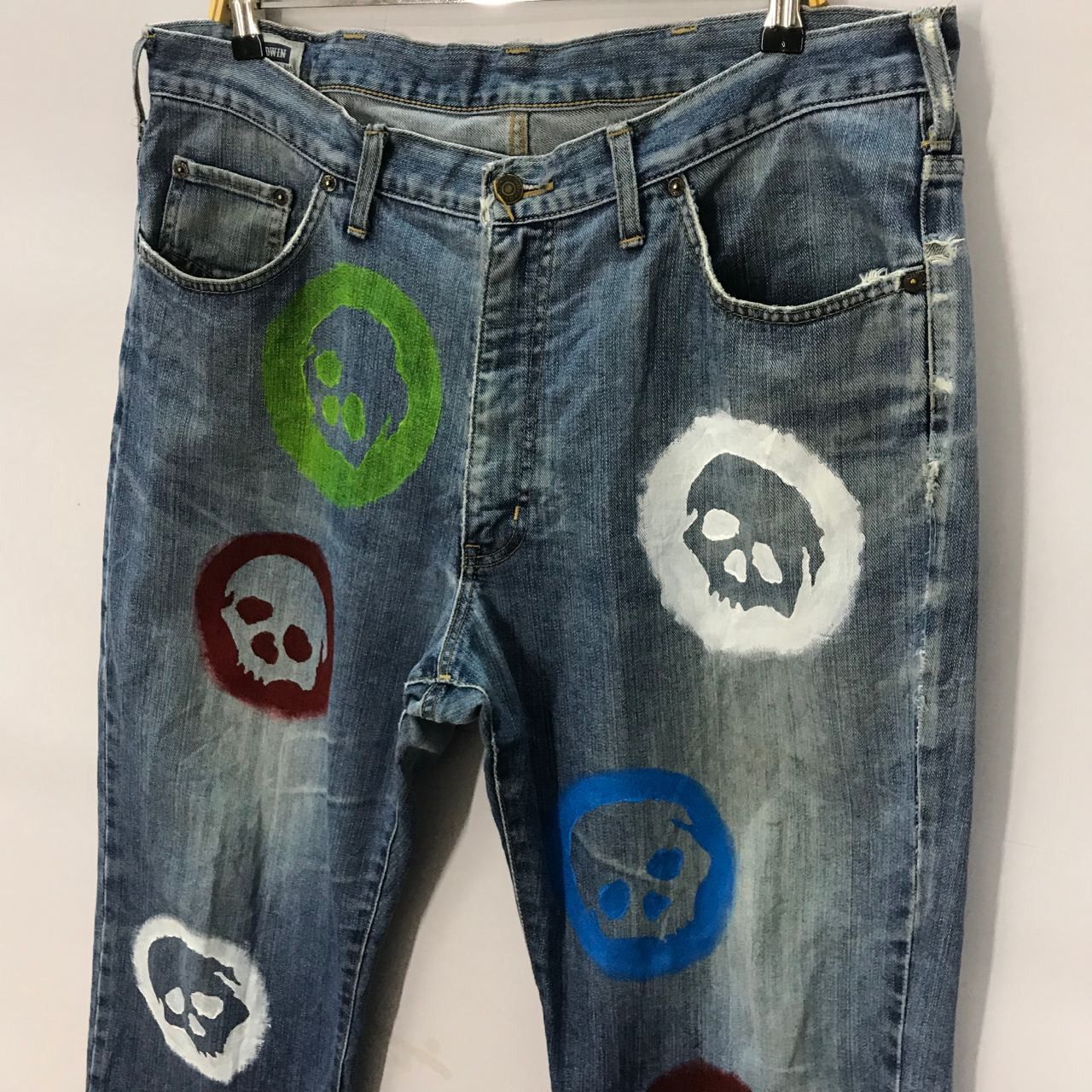 Japanese Brand 🔥Vintage Edwin Art Paints Design Denim Jeans Made in Japan Size US 40 / EU 56 - 3 Thumbnail