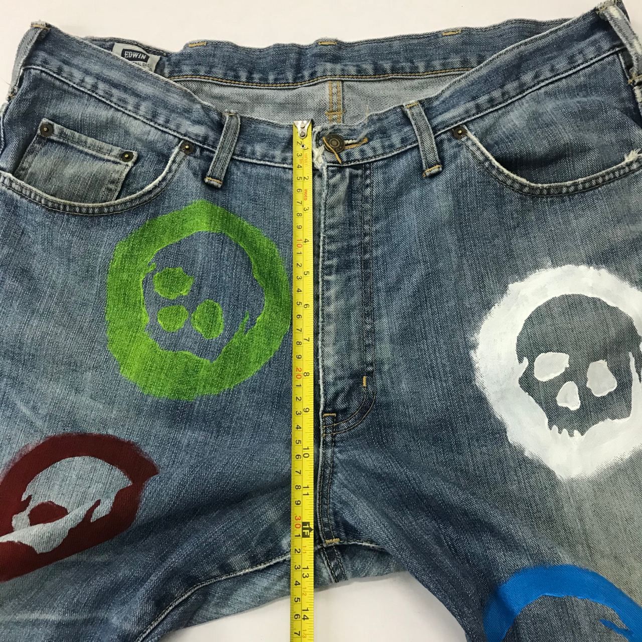Japanese Brand 🔥Vintage Edwin Art Paints Design Denim Jeans Made in Japan Size US 40 / EU 56 - 10 Thumbnail