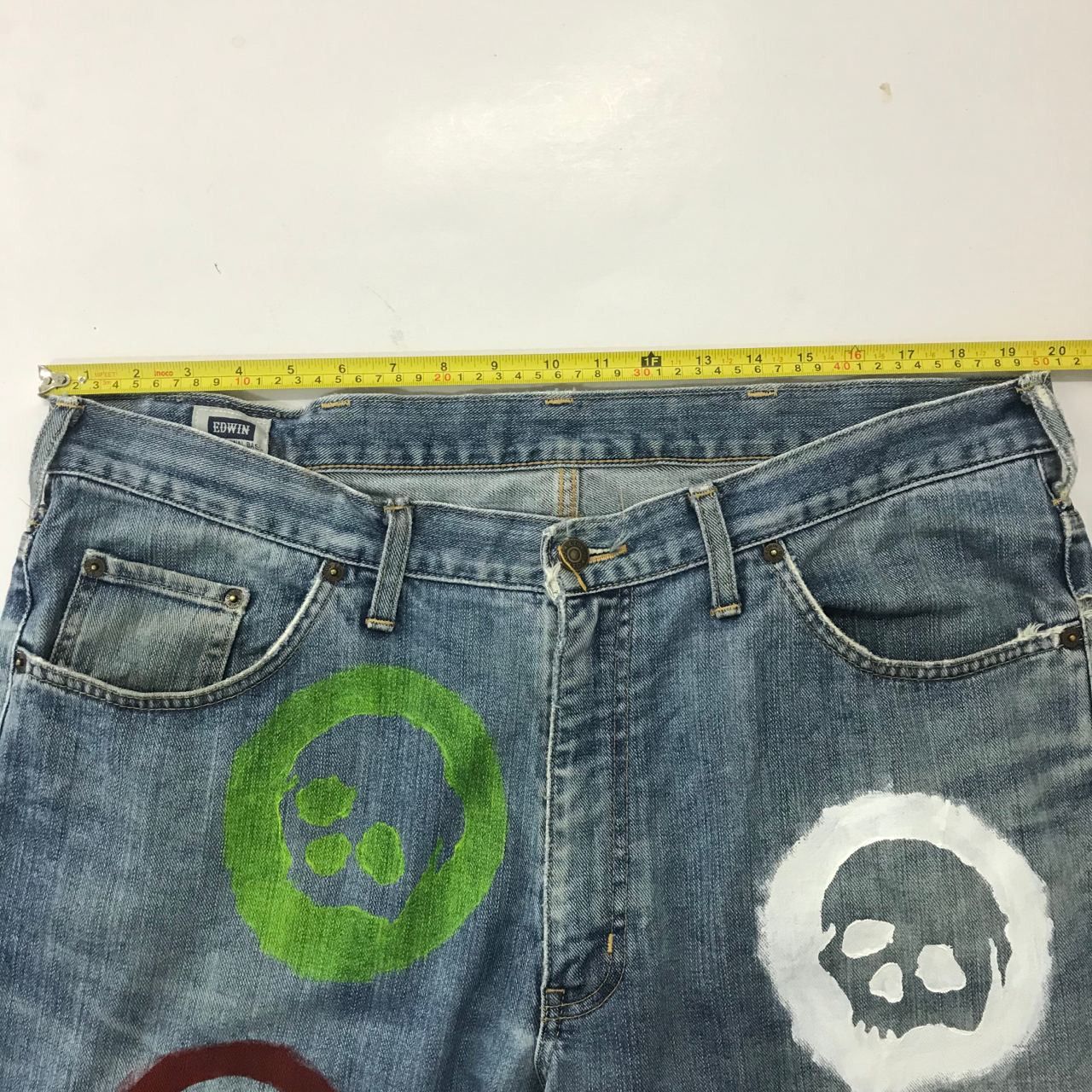 Japanese Brand 🔥Vintage Edwin Art Paints Design Denim Jeans Made in Japan Size US 40 / EU 56 - 9 Thumbnail
