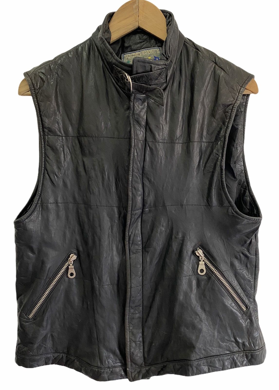 Leather Young Casey Crazy Zipper Vest Leather Jacket Size US S / EU 44-46 / 1 - 3 Thumbnail