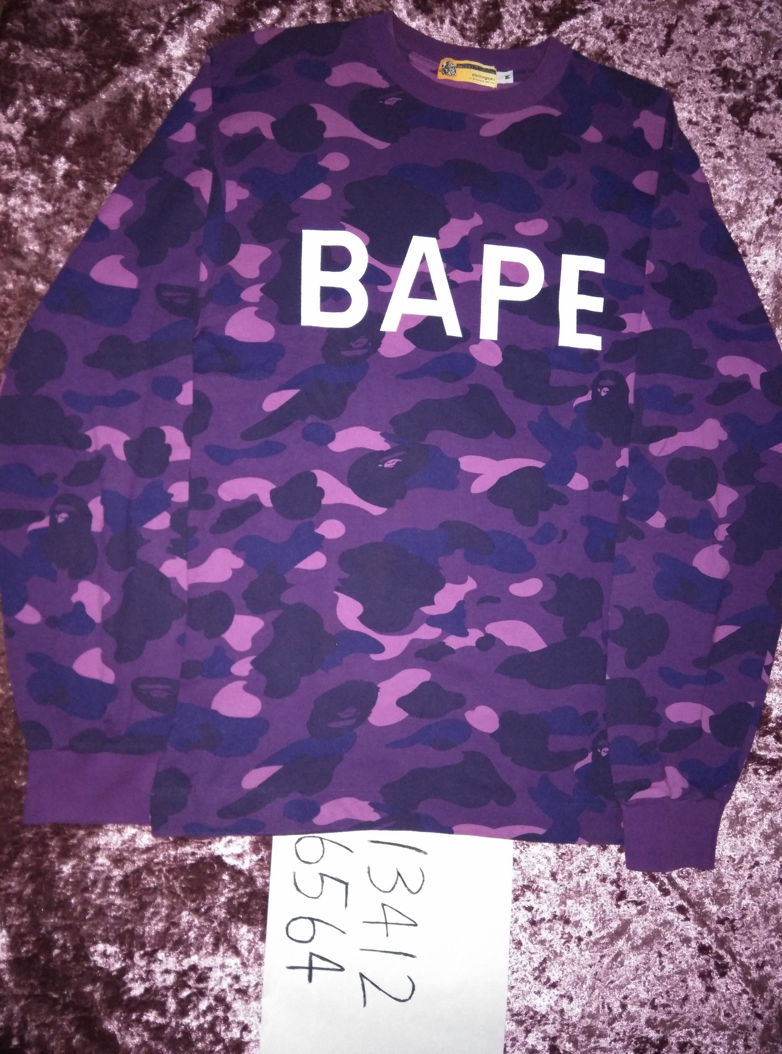 Purple bape long sleeve online