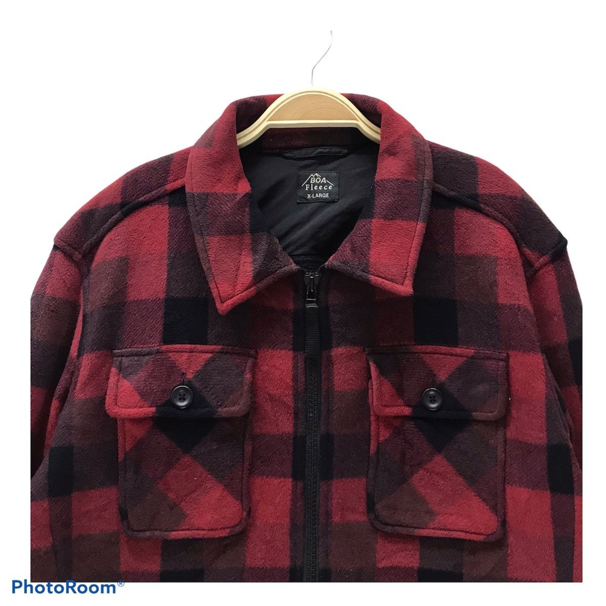 Japanese Brand Boa Fleece Flannel Jacket Zip up Size US XL / EU 56 / 4 - 1 Thumbnail