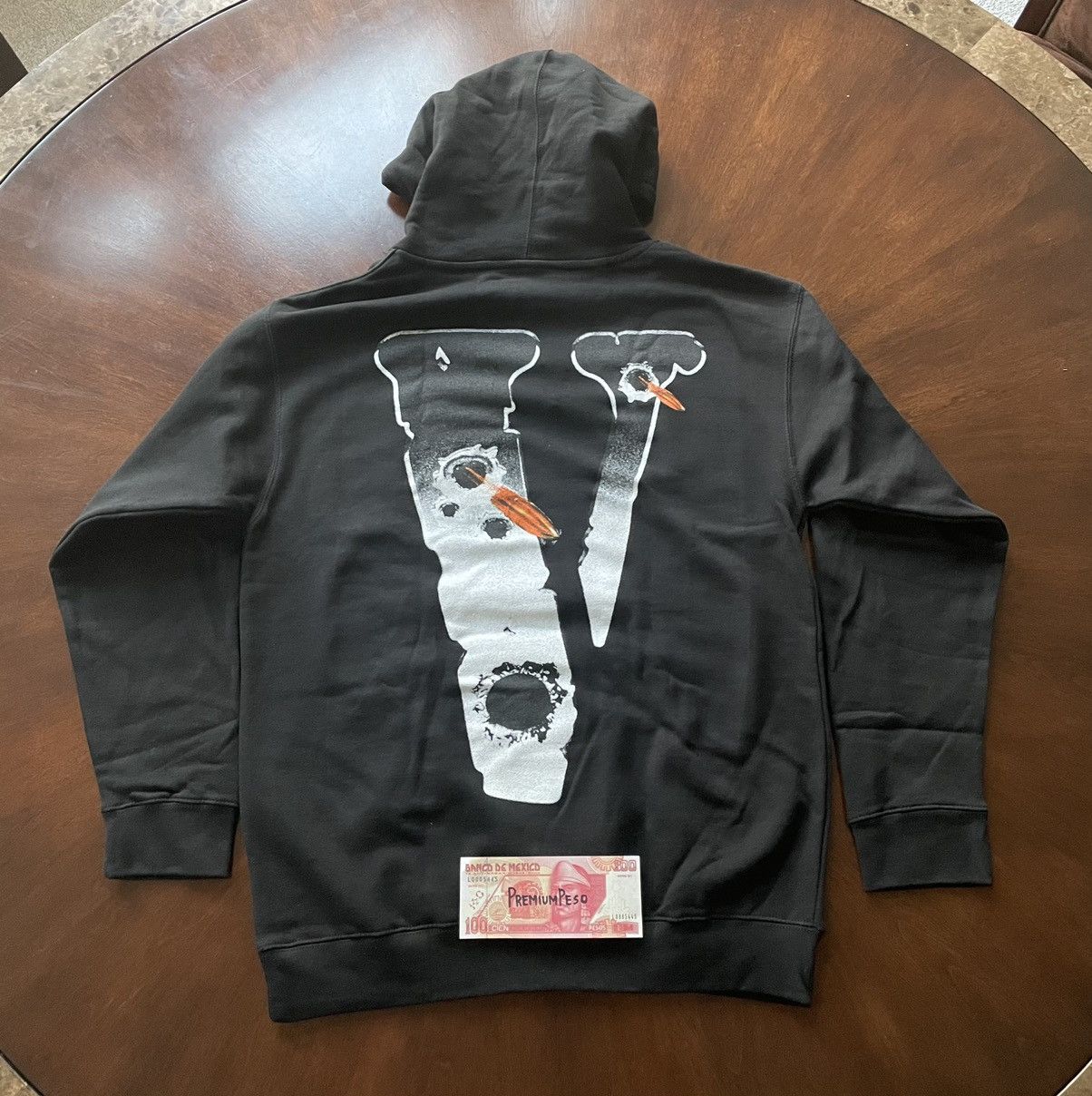 Vlone x Pop Smoke 'Hawk Em' Hoodie Black New Authentic Size Small