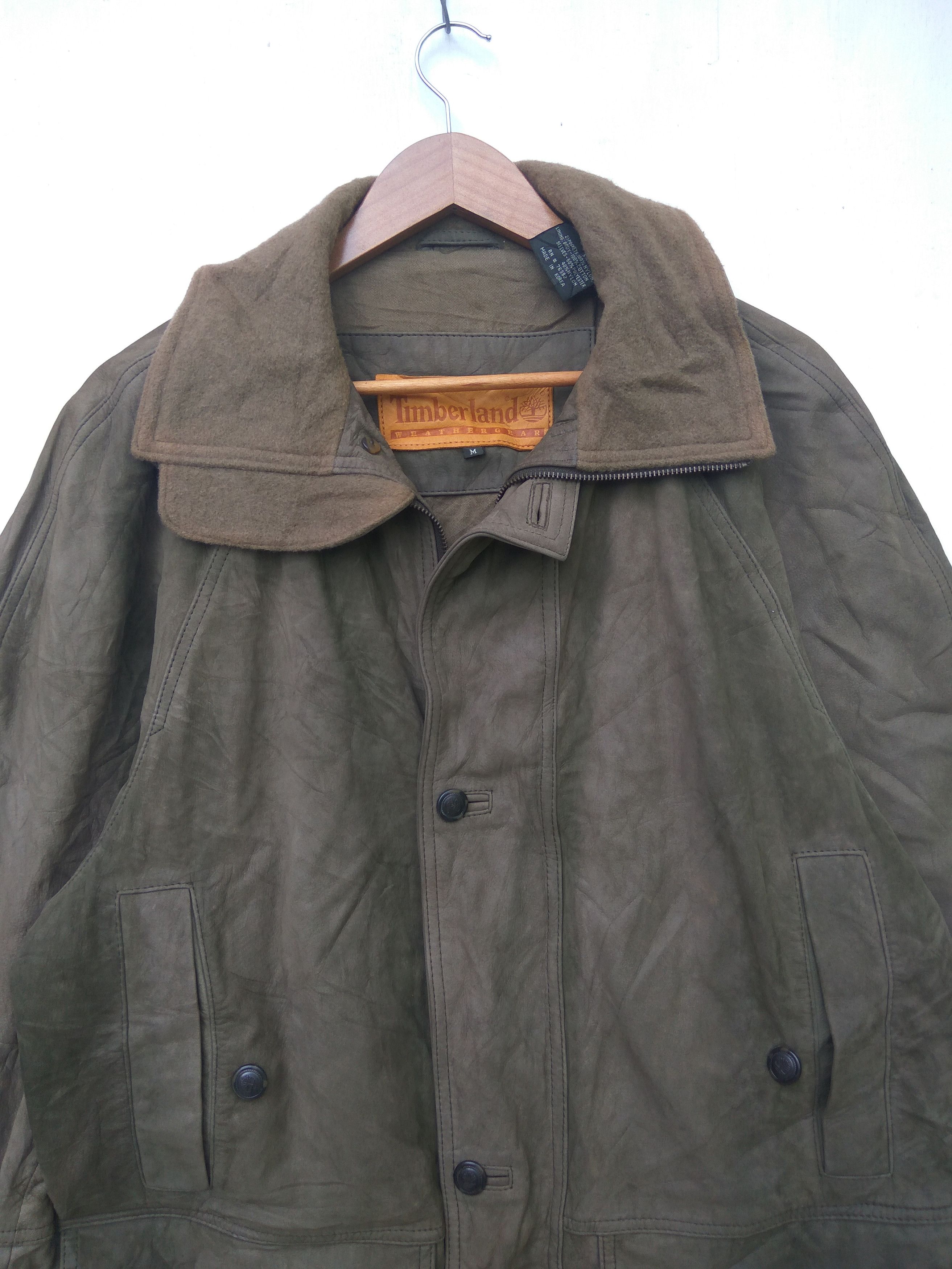 Timberland leather jacket cowhide leather parka weathergear