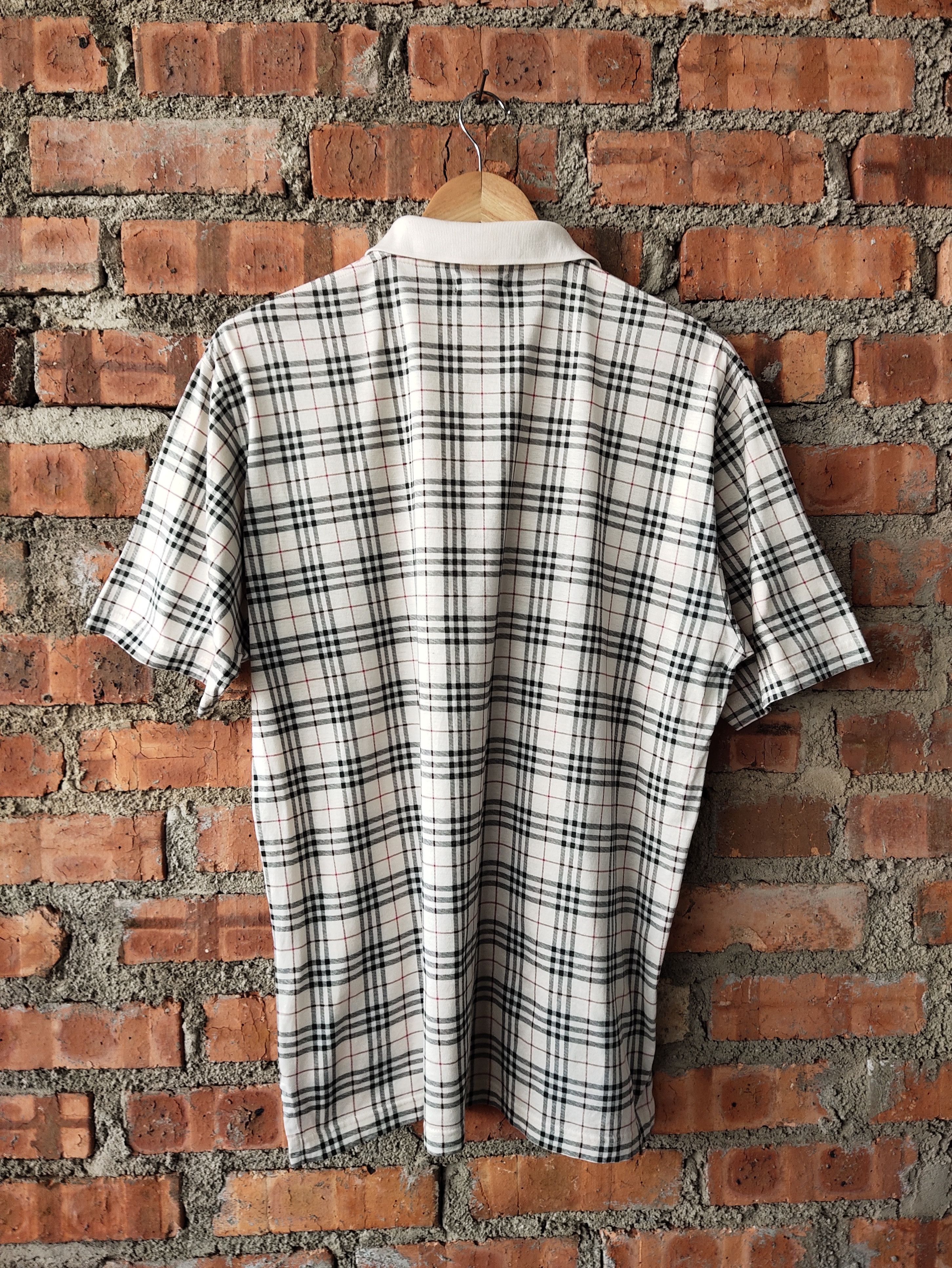 Vintage Burberry London Polo Shirt Nova Check Collar Shirt