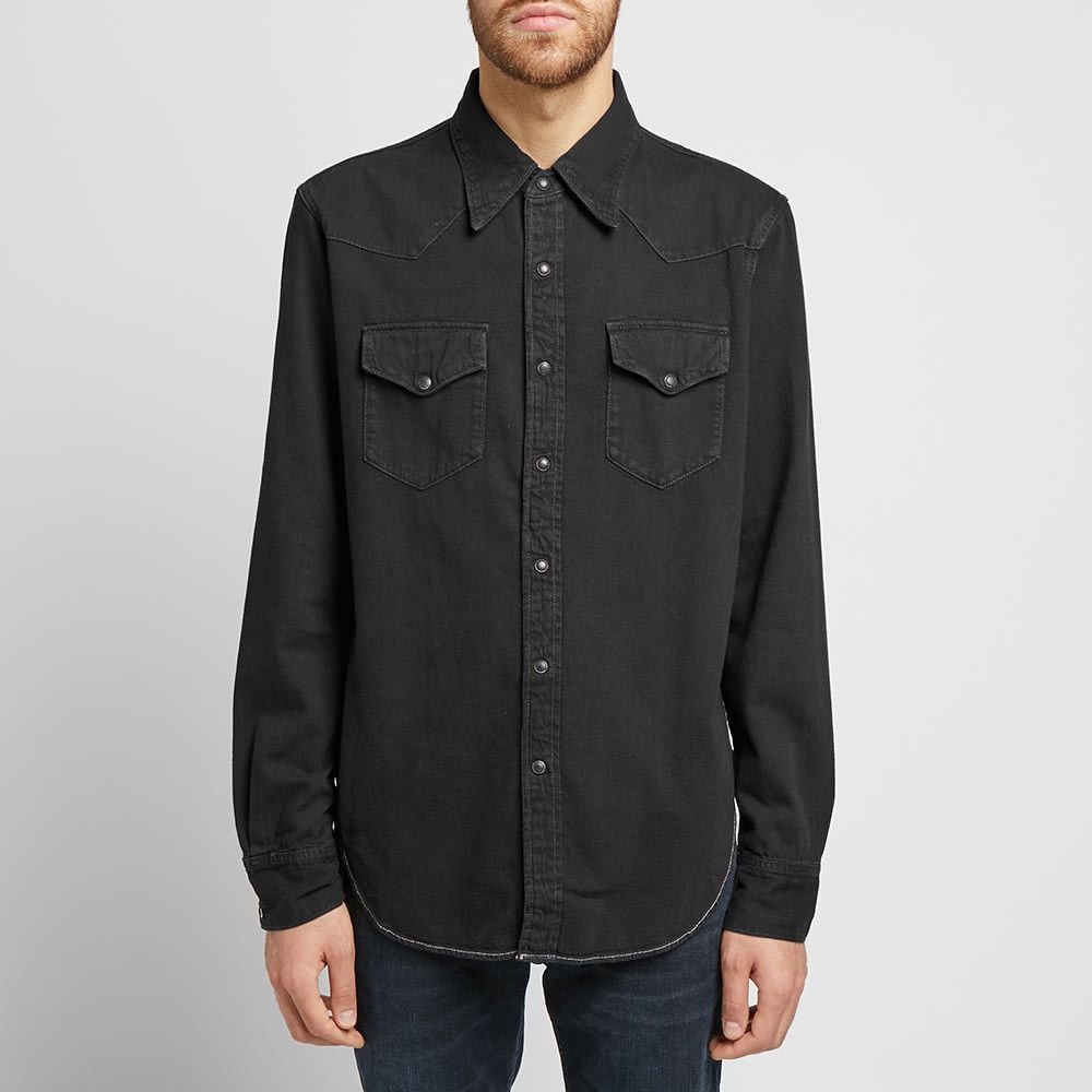 Acne Studios Acne Studios Black Overdyed Western Shirt Size US M / EU 48-50 / 2 - 1 Thumbnail
